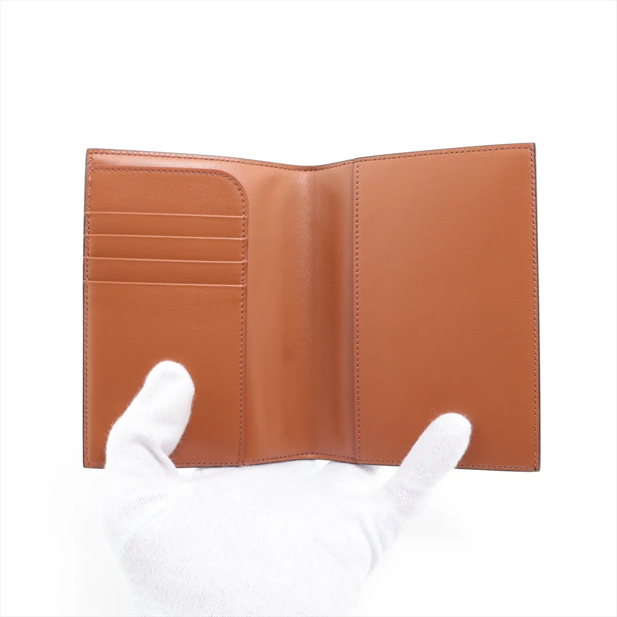 Triomphe PVC x Leather Passport Case, Black x Brown — view 3