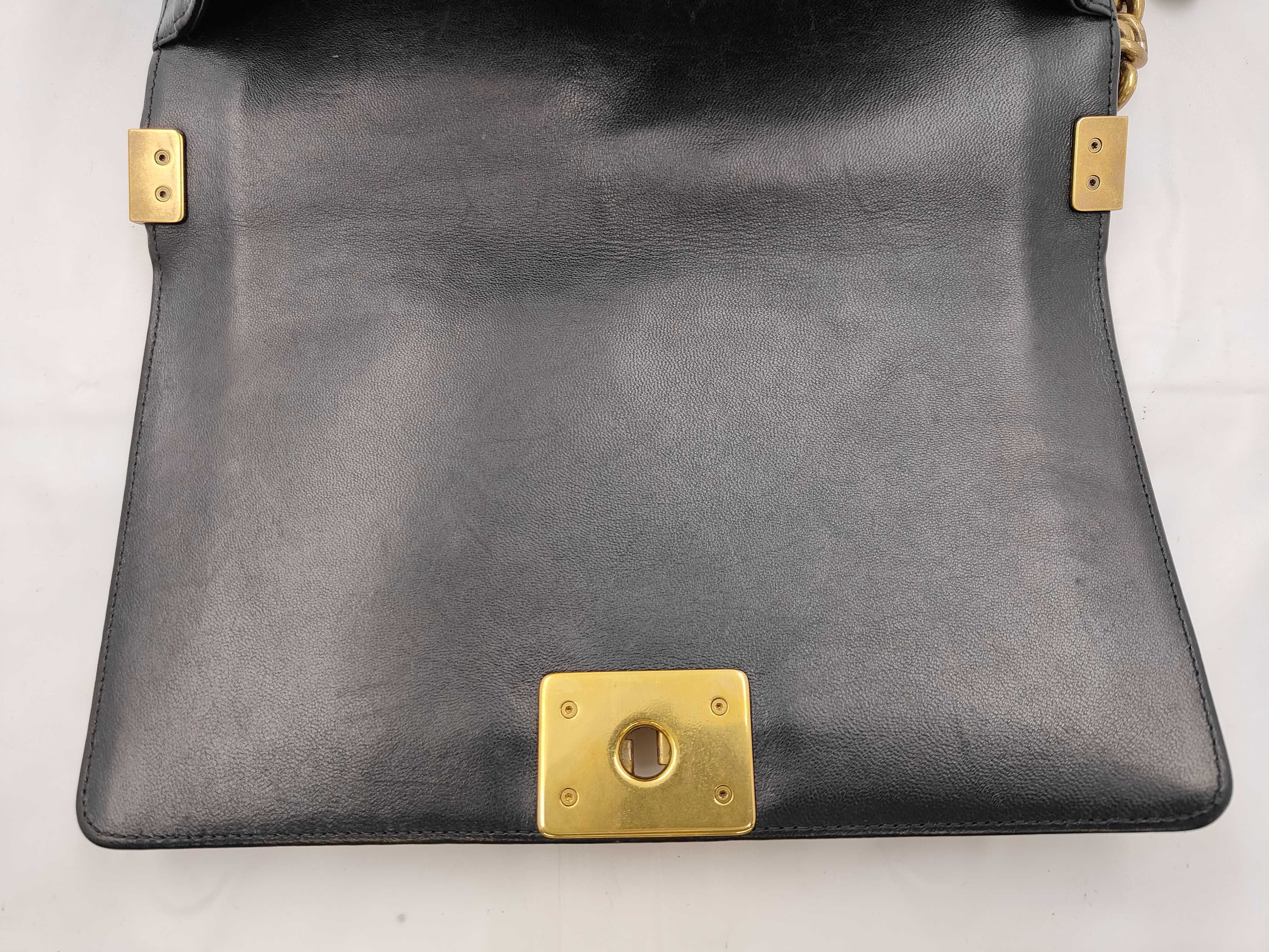 Boy Chanel Chain Shoulder Bag, Lambskin, Black Shoulder Bag — view 9