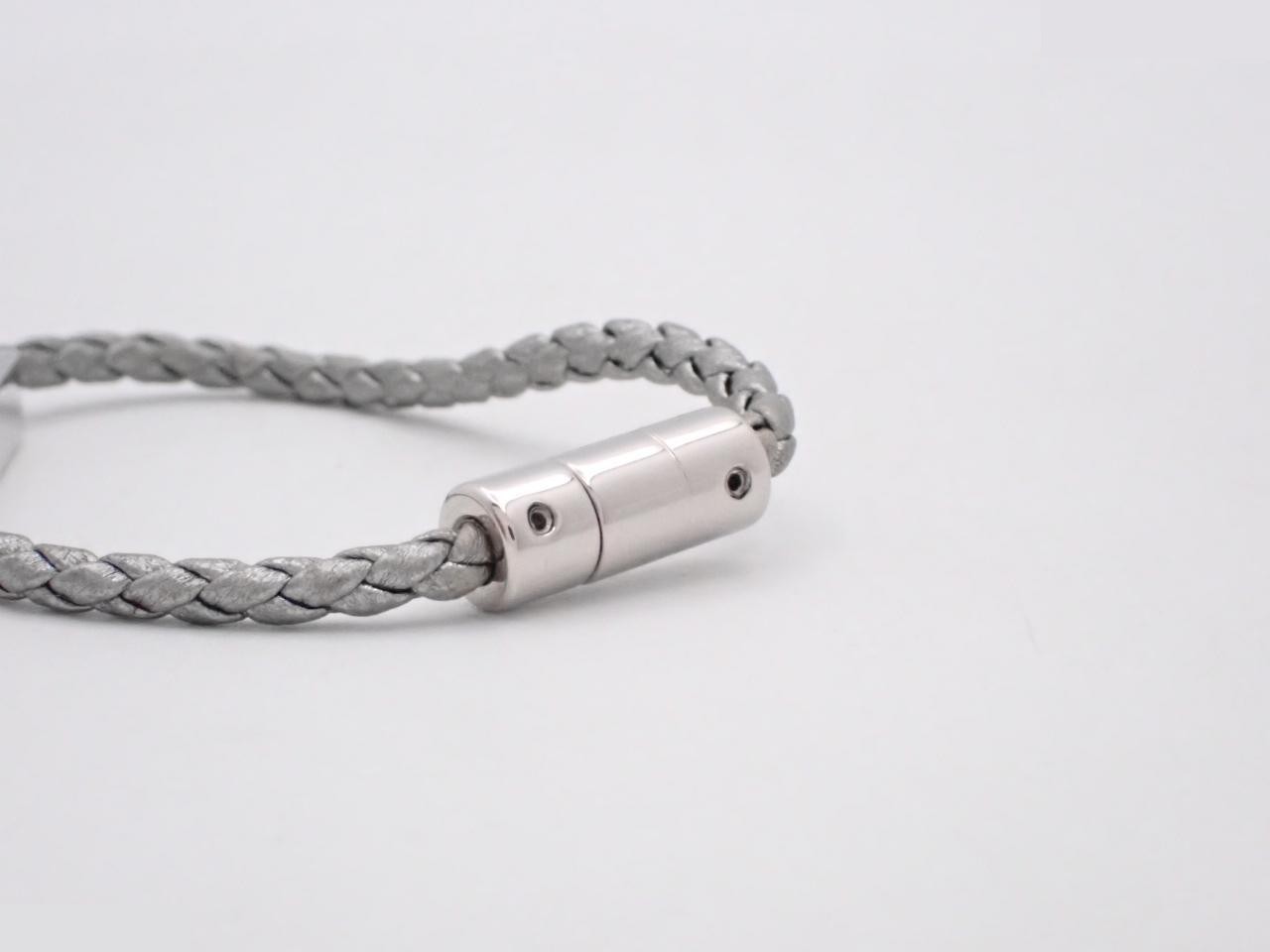 Nappa leather metal triangle logo bracelet, wrist circumference approximately 15.5 cm — view 3