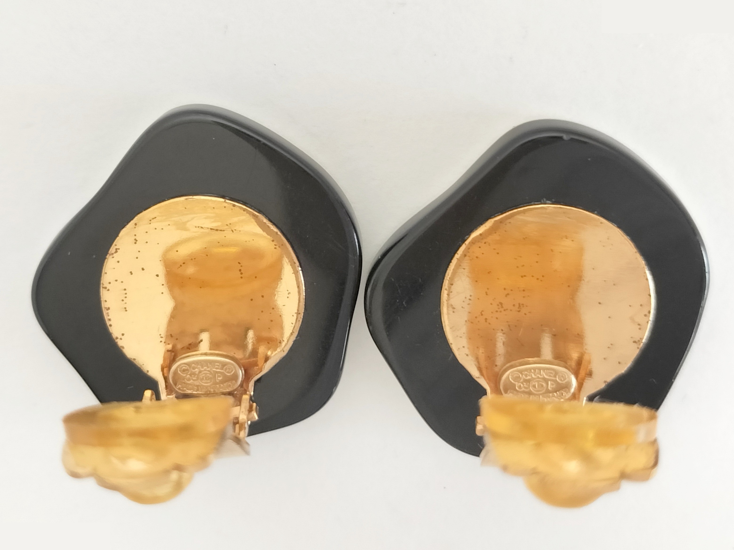 Coco Camellia Black Earrings — view 2