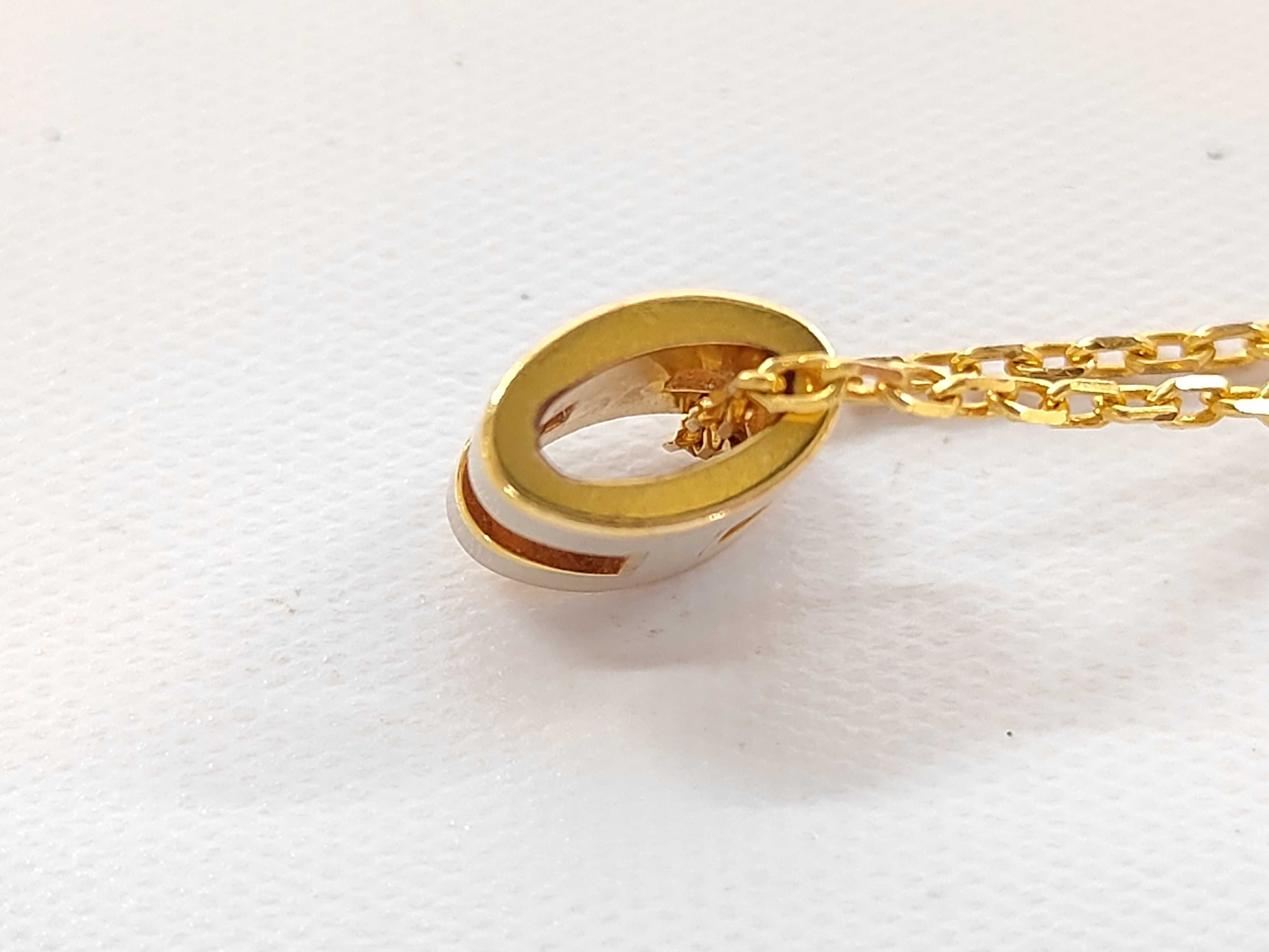 Mini Pop H Necklace, Grey Gold Plated Hardware — view 3