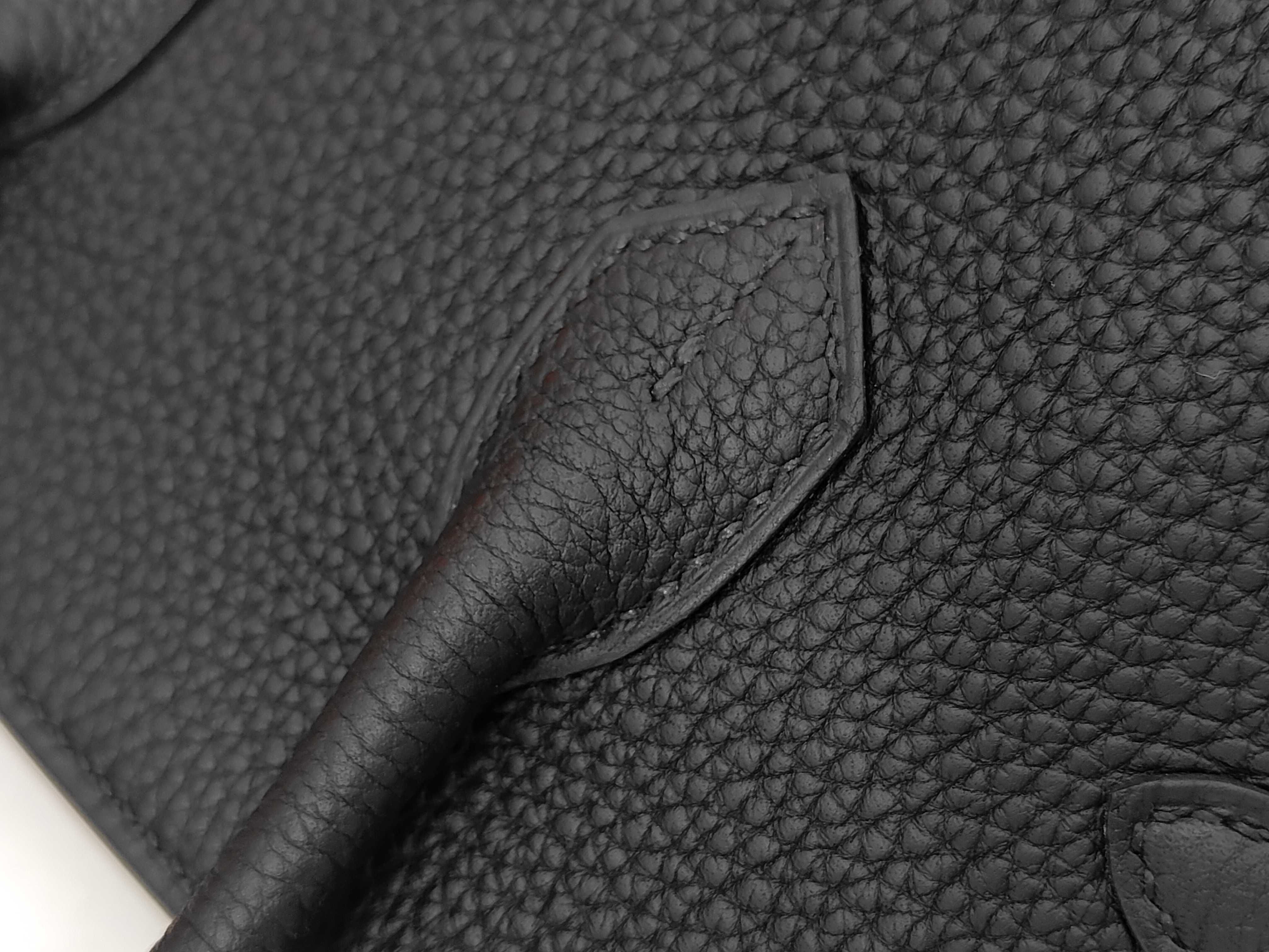 Birkin 25 Black Togo Leather Handbag with Silver Hardware and G Stamp — view 7