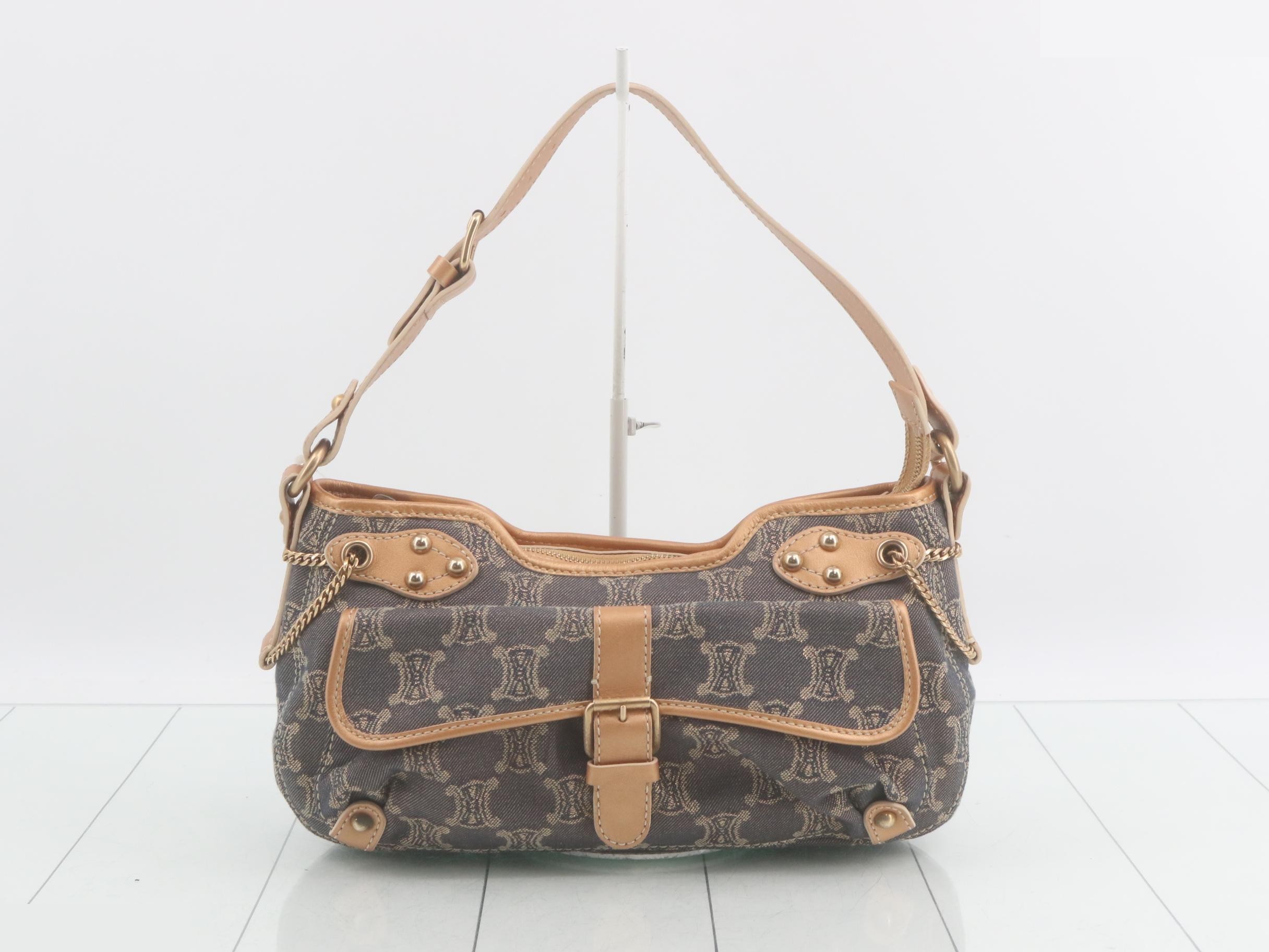 Denim Macadam One-Shoulder Shoulder Bag