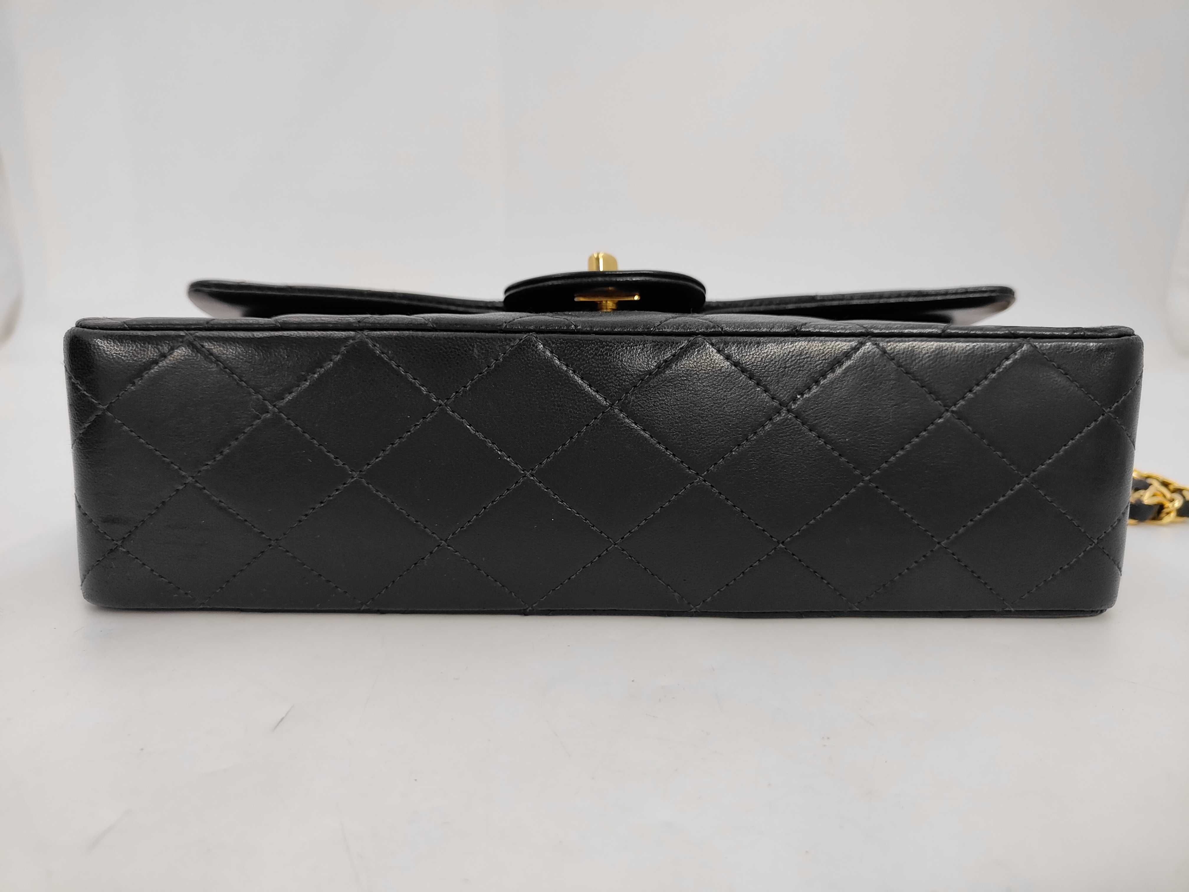 Matelassé Lambskin Double Flap Black Shoulder Bag — view 6