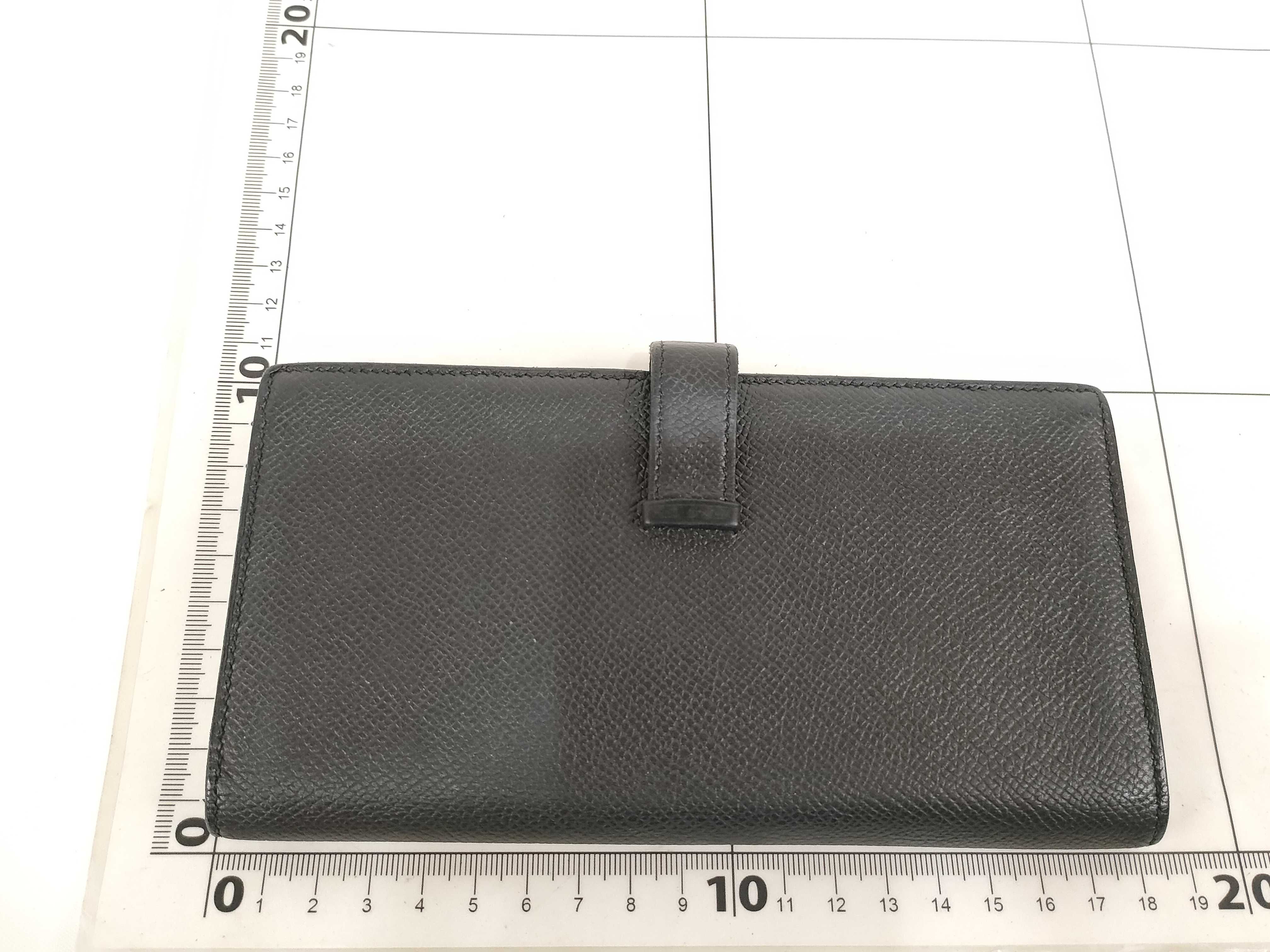 Bearn Soufflé Long Wallet, Black Epsom Leather, X Stamp — view 2