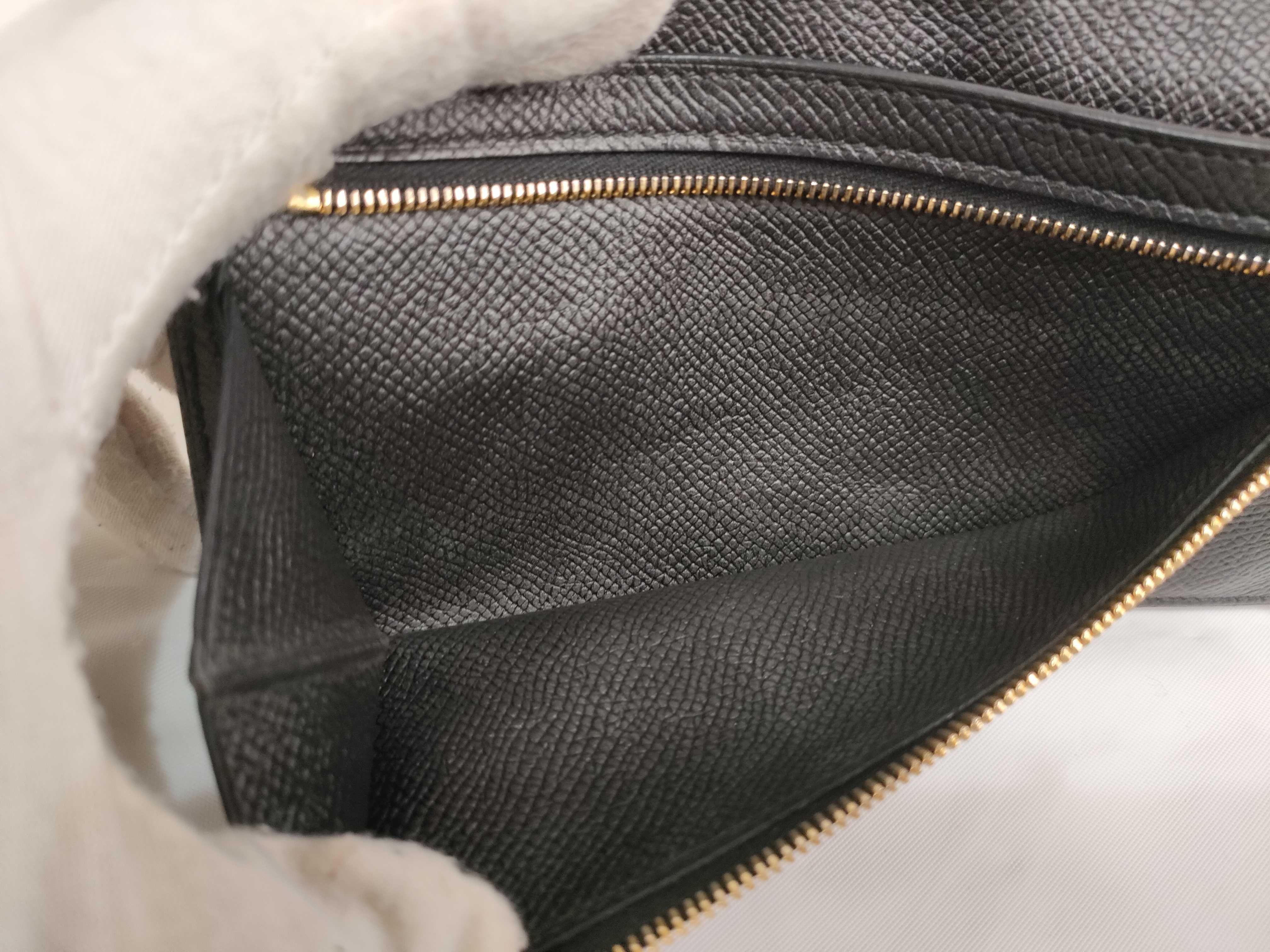 Bearn Soufflé Long Wallet, Black Epsom Leather, X Stamp — view 12