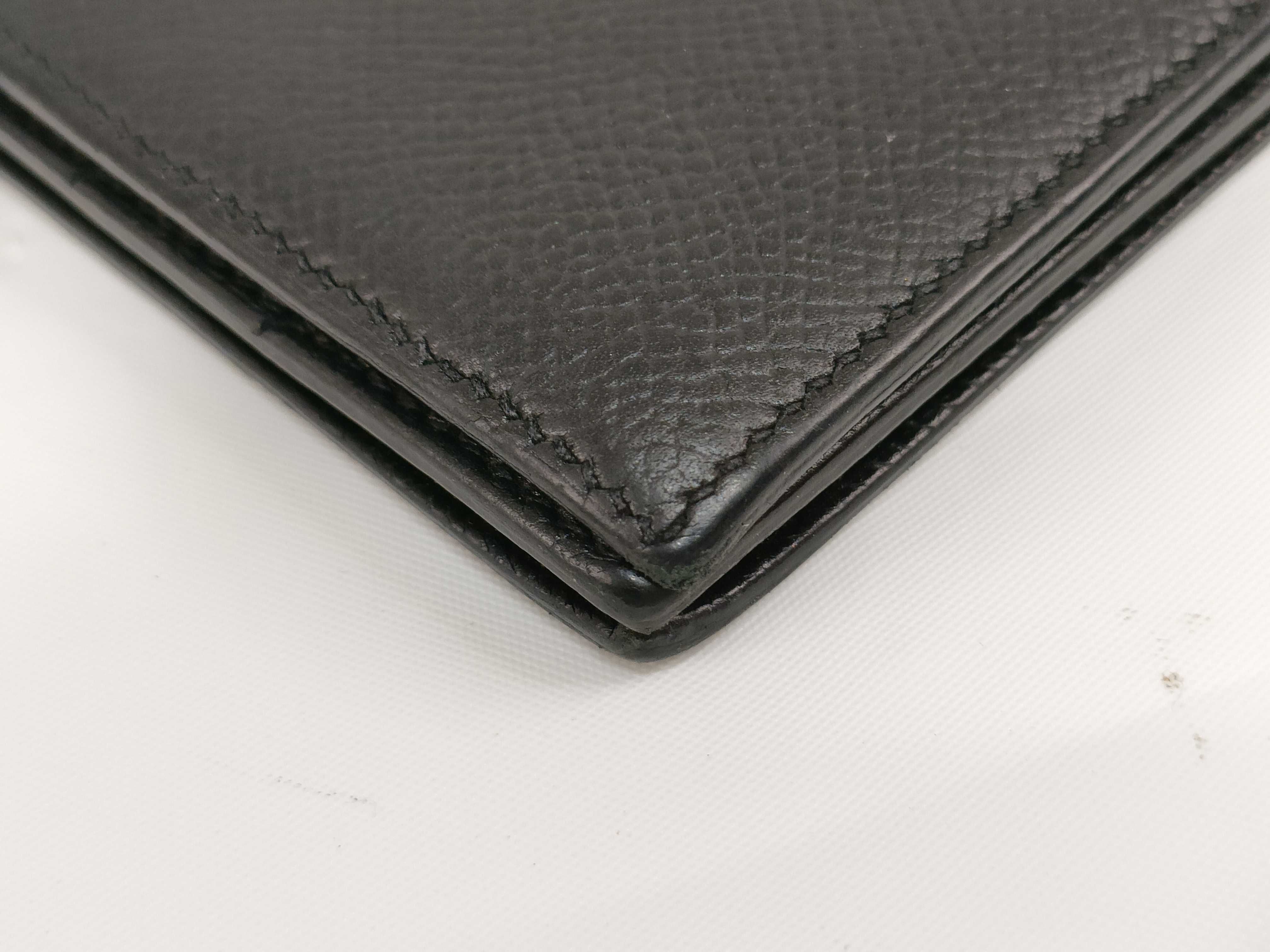 Bearn Soufflé Long Wallet, Black Epsom Leather, X Stamp — view 3