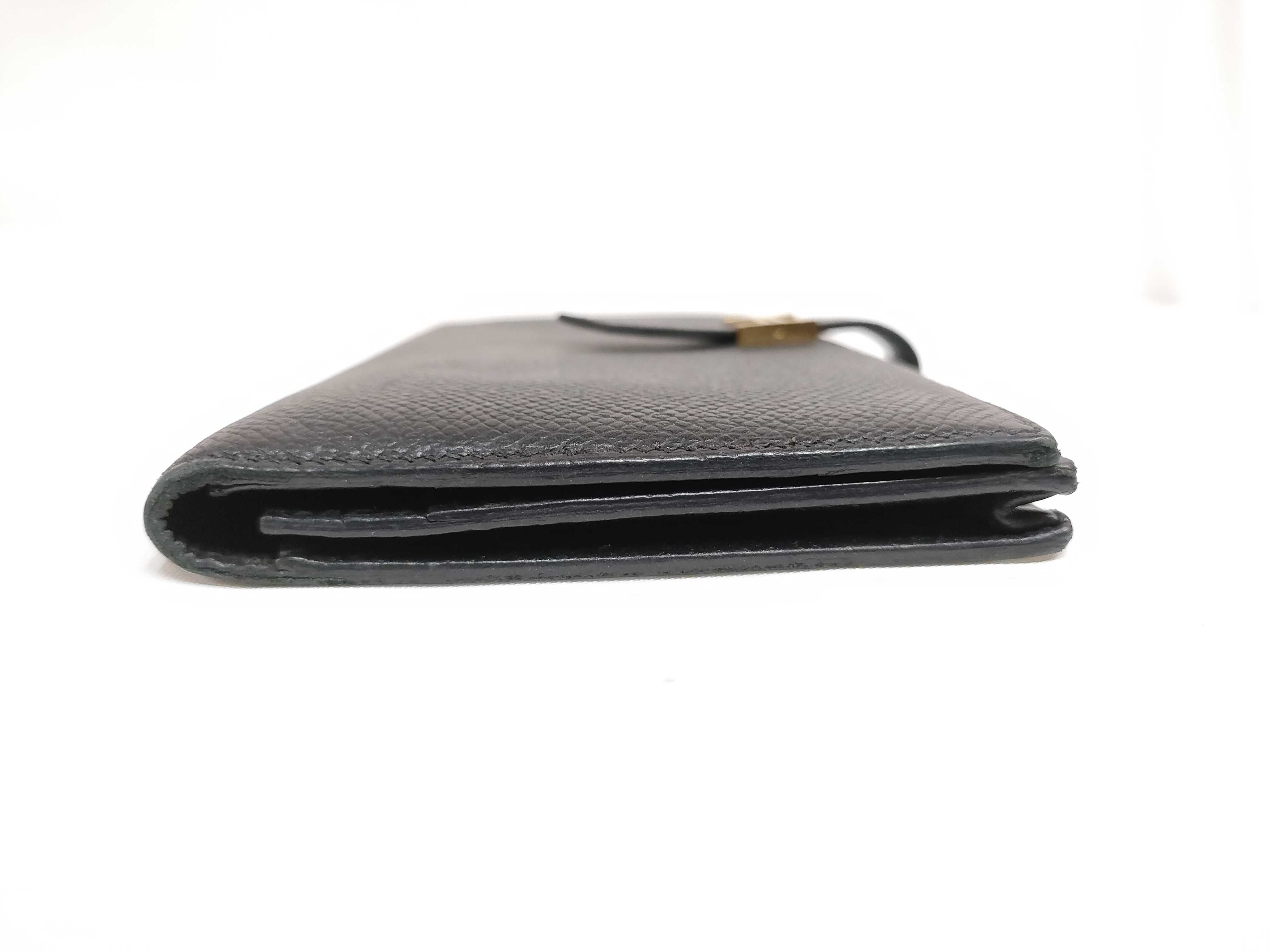 Bearn Soufflé Long Wallet, Black Epsom Leather, X Stamp — view 6