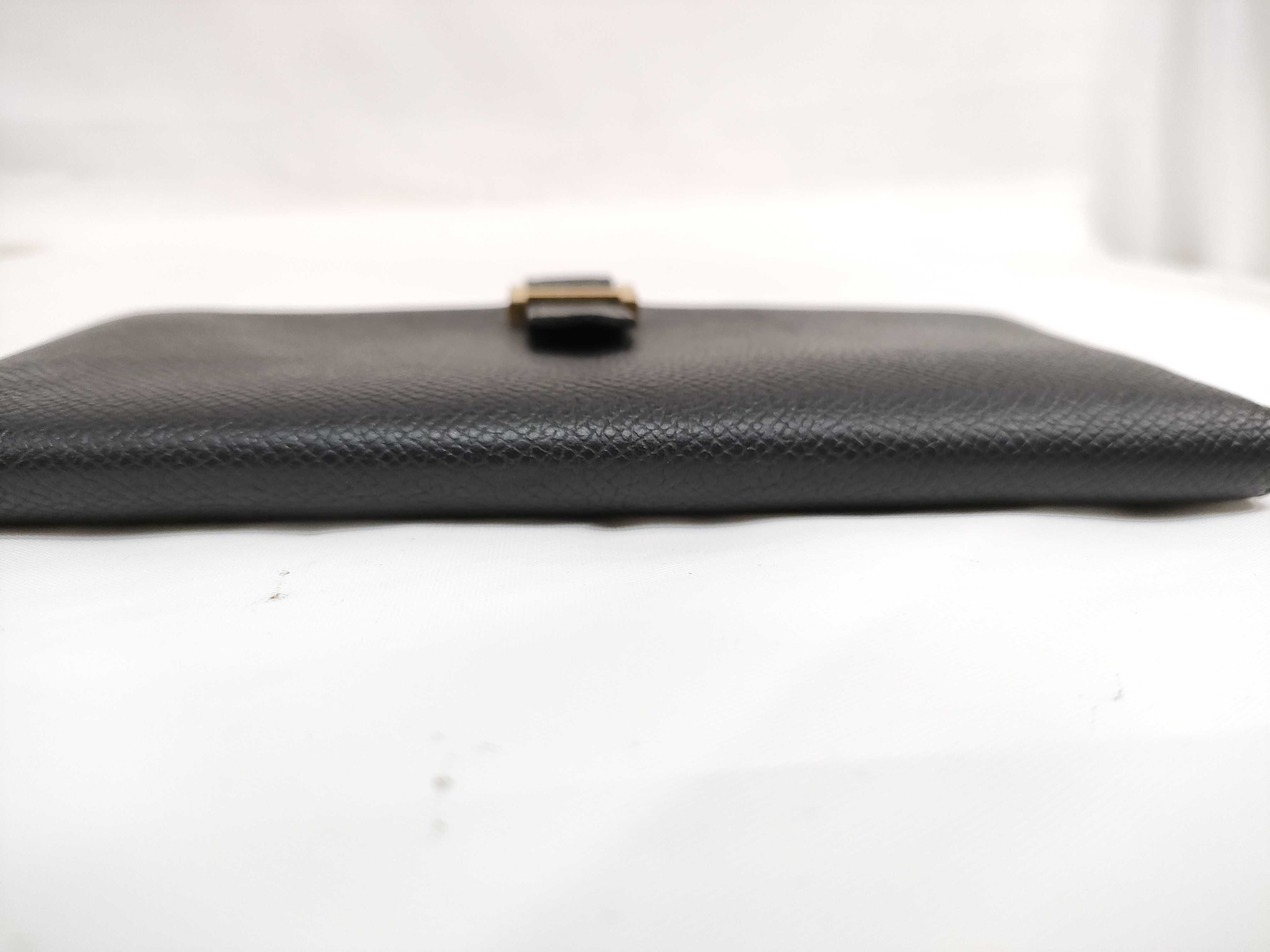 Bearn Soufflé Long Wallet, Black Epsom Leather, X Stamp — view 7