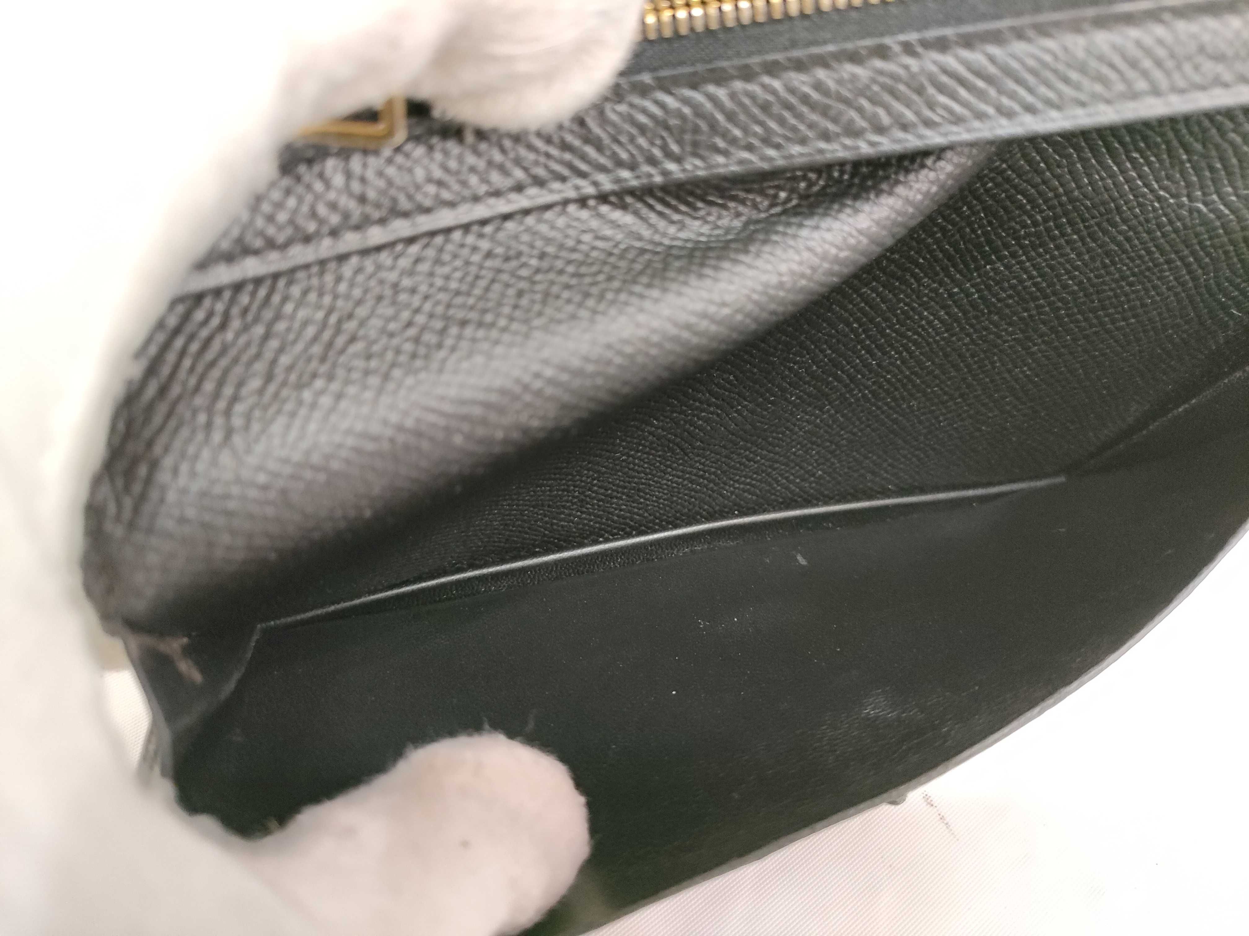 Bearn Soufflé Long Wallet, Black Epsom Leather, X Stamp — view 10