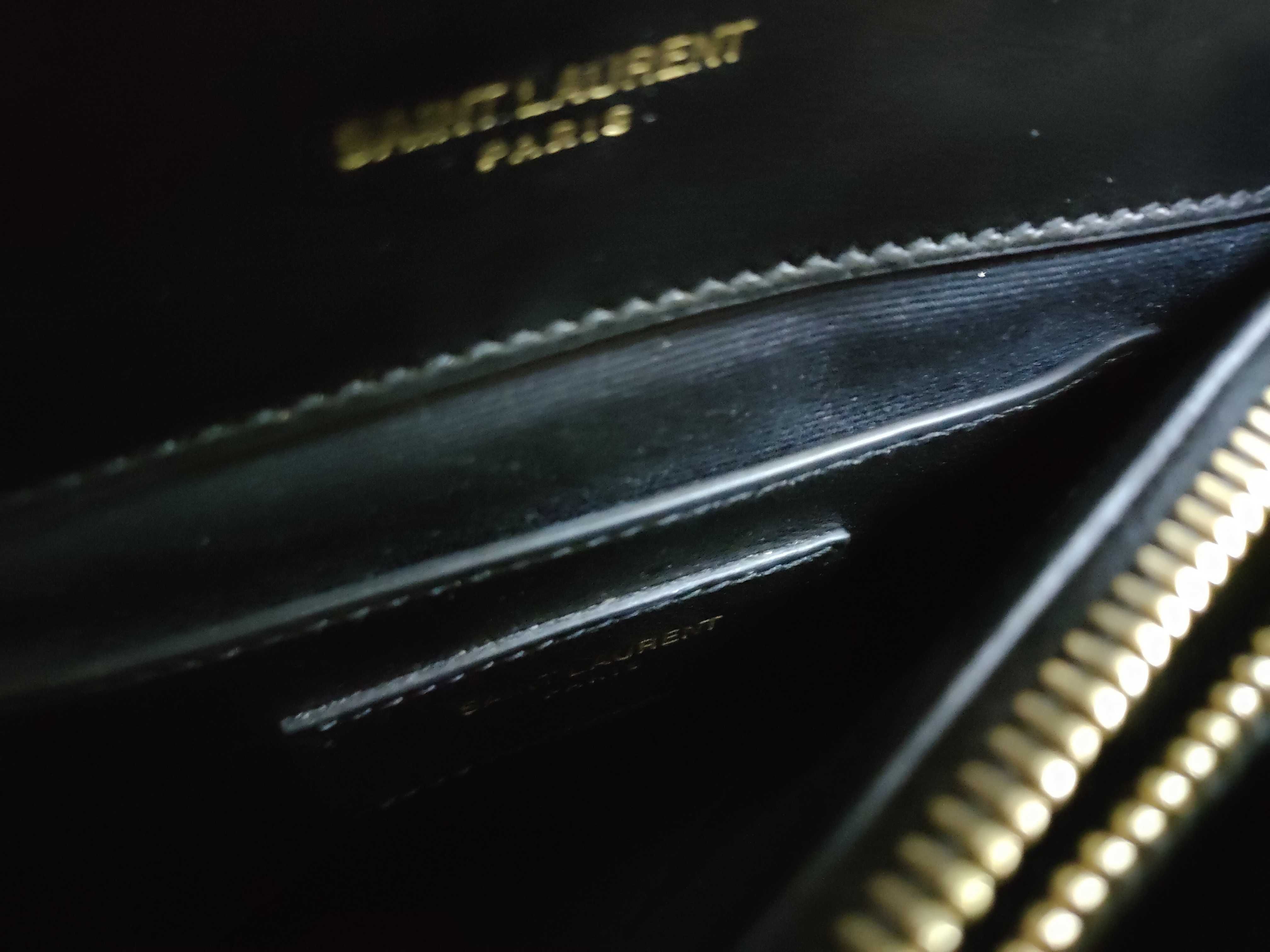 ID-Saint Laurent Cowskin Matelasse Chevron Studded Monogram Medium Shoulder Bag — view 11