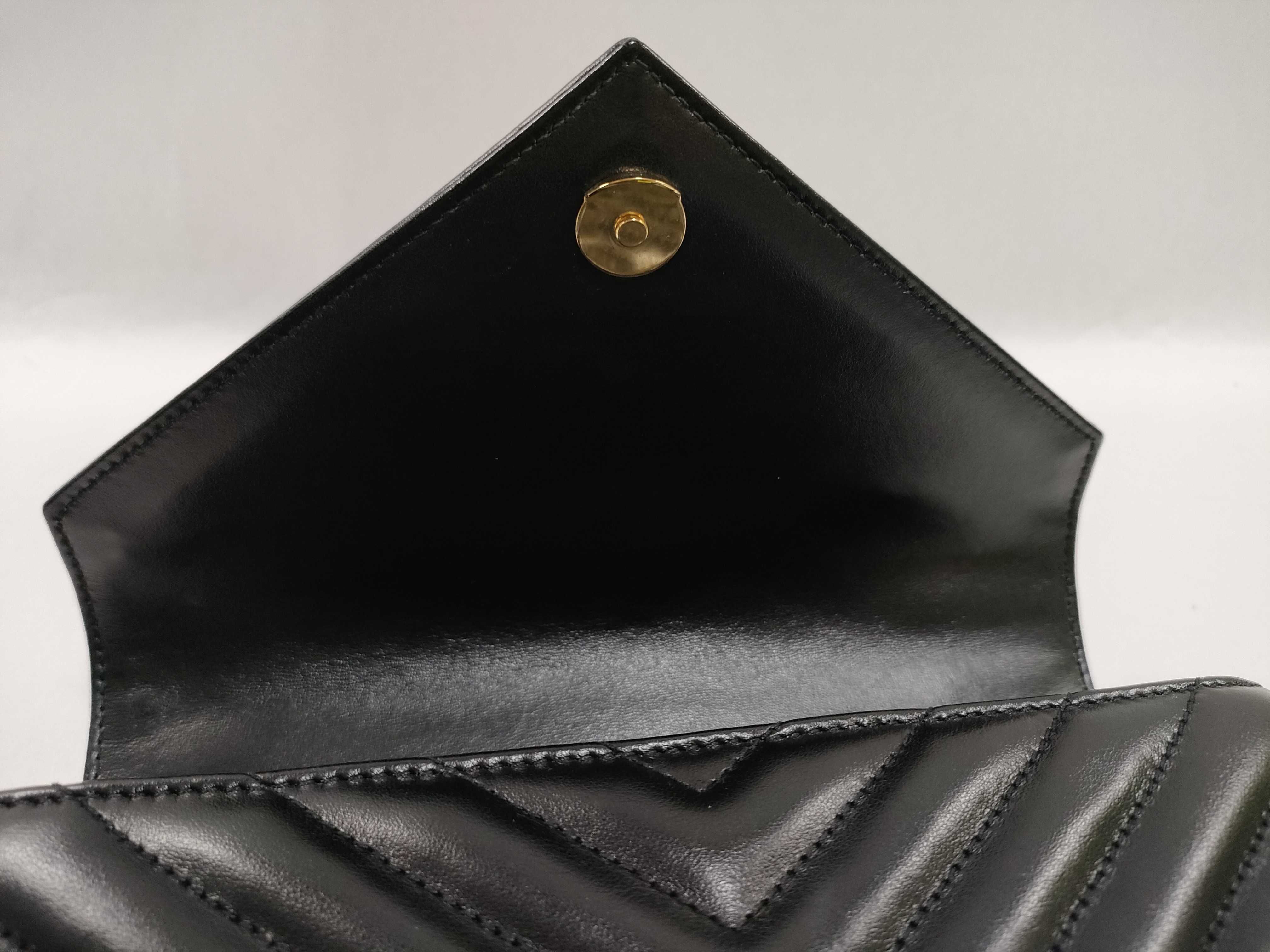 ID-Saint Laurent Cowskin Matelasse Chevron Studded Monogram Medium Shoulder Bag — view 12