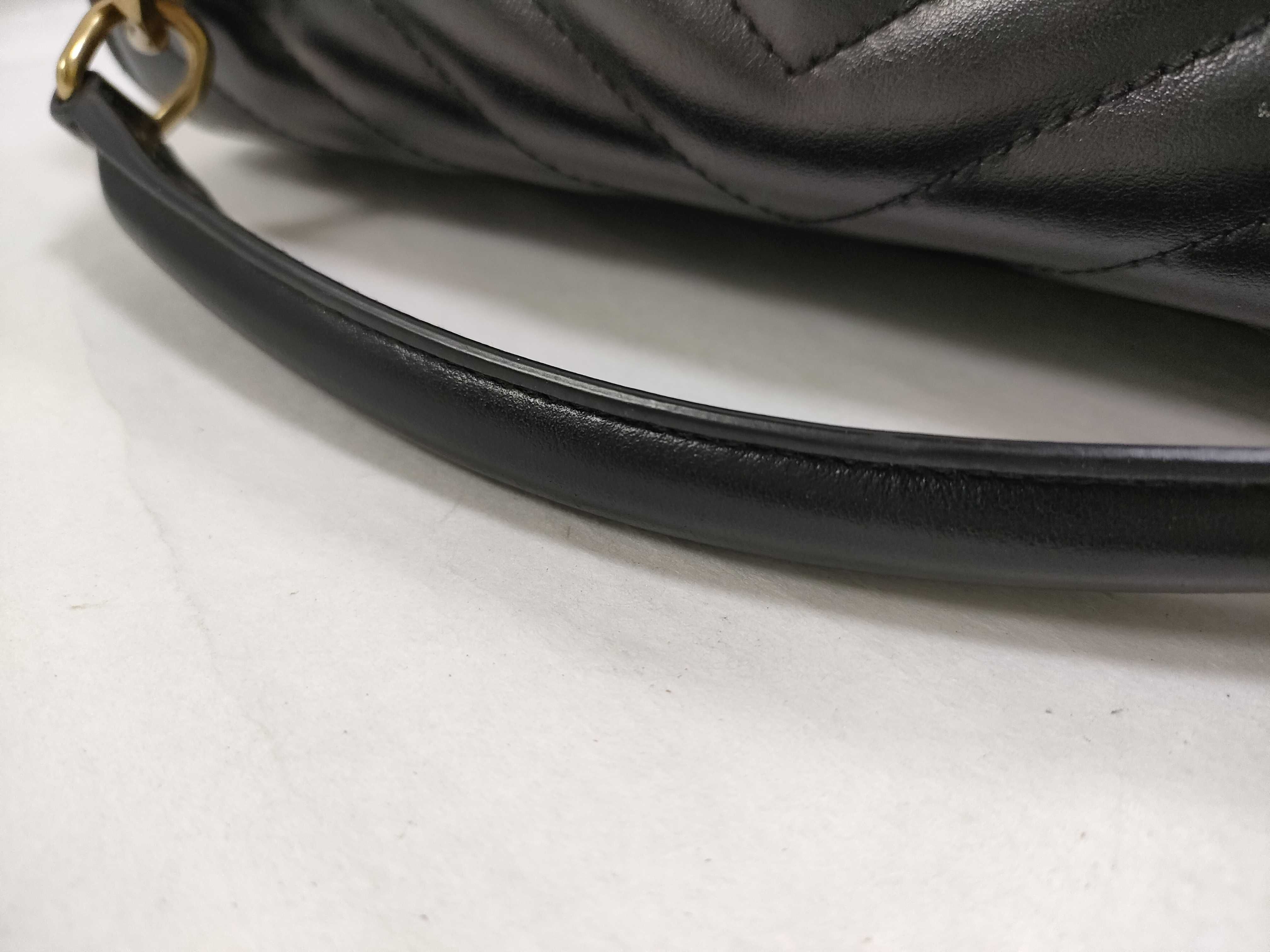 ID-Saint Laurent Cowskin Matelasse Chevron Studded Monogram Medium Shoulder Bag — view 4