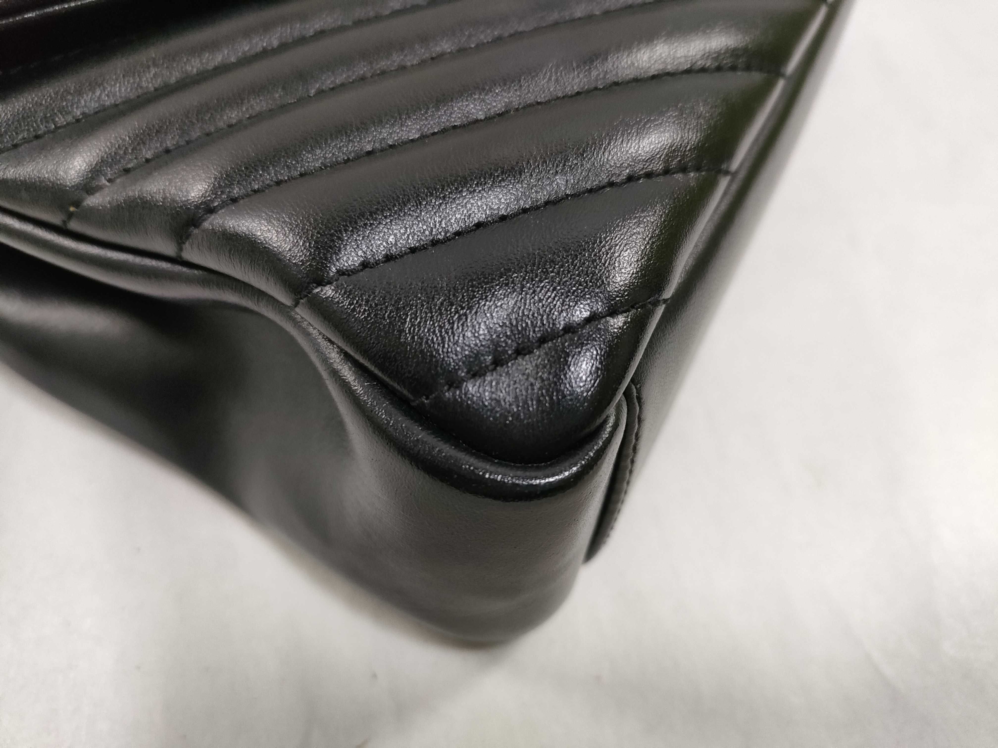 ID-Saint Laurent Cowskin Matelasse Chevron Studded Monogram Medium Shoulder Bag — view 6