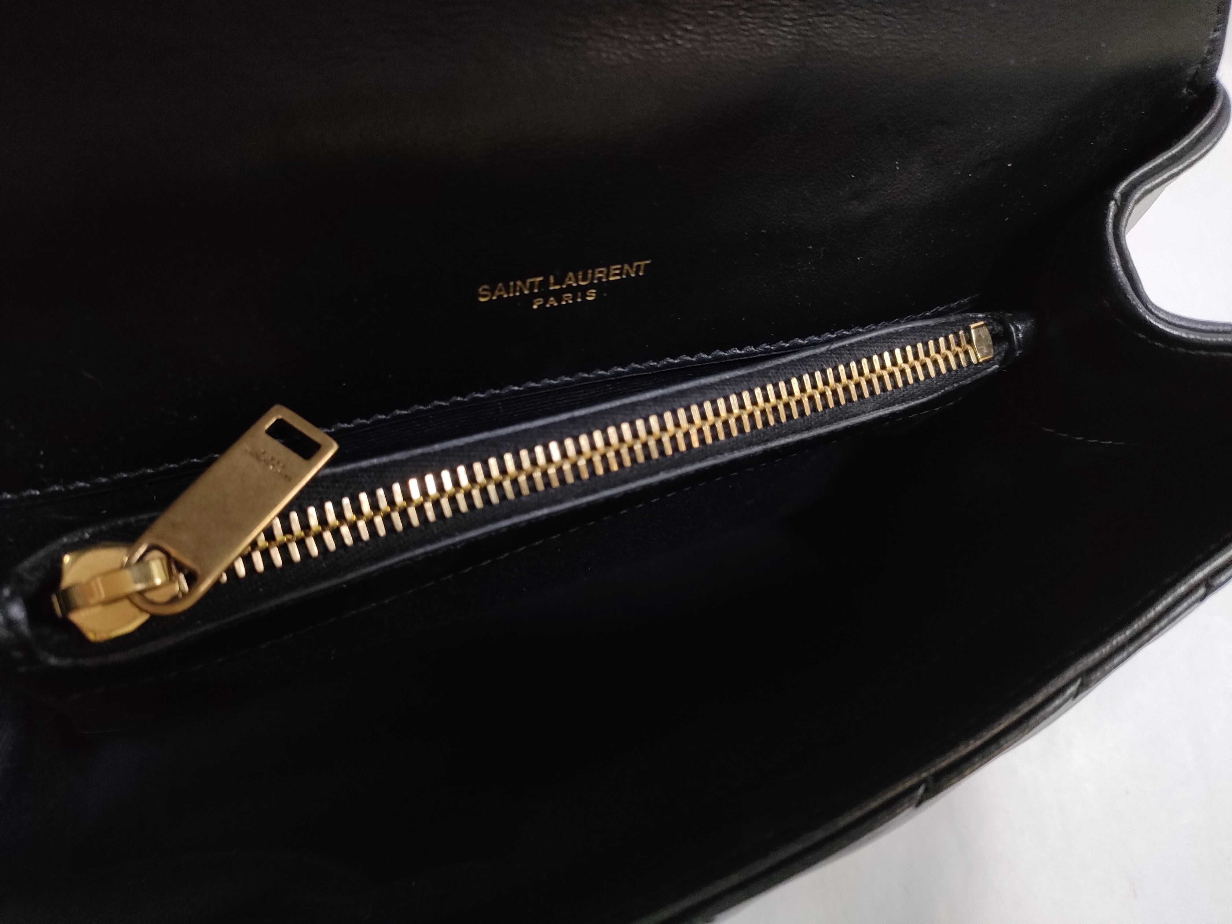 ID-Saint Laurent Cowskin Matelasse Chevron Studded Monogram Medium Shoulder Bag — view 8