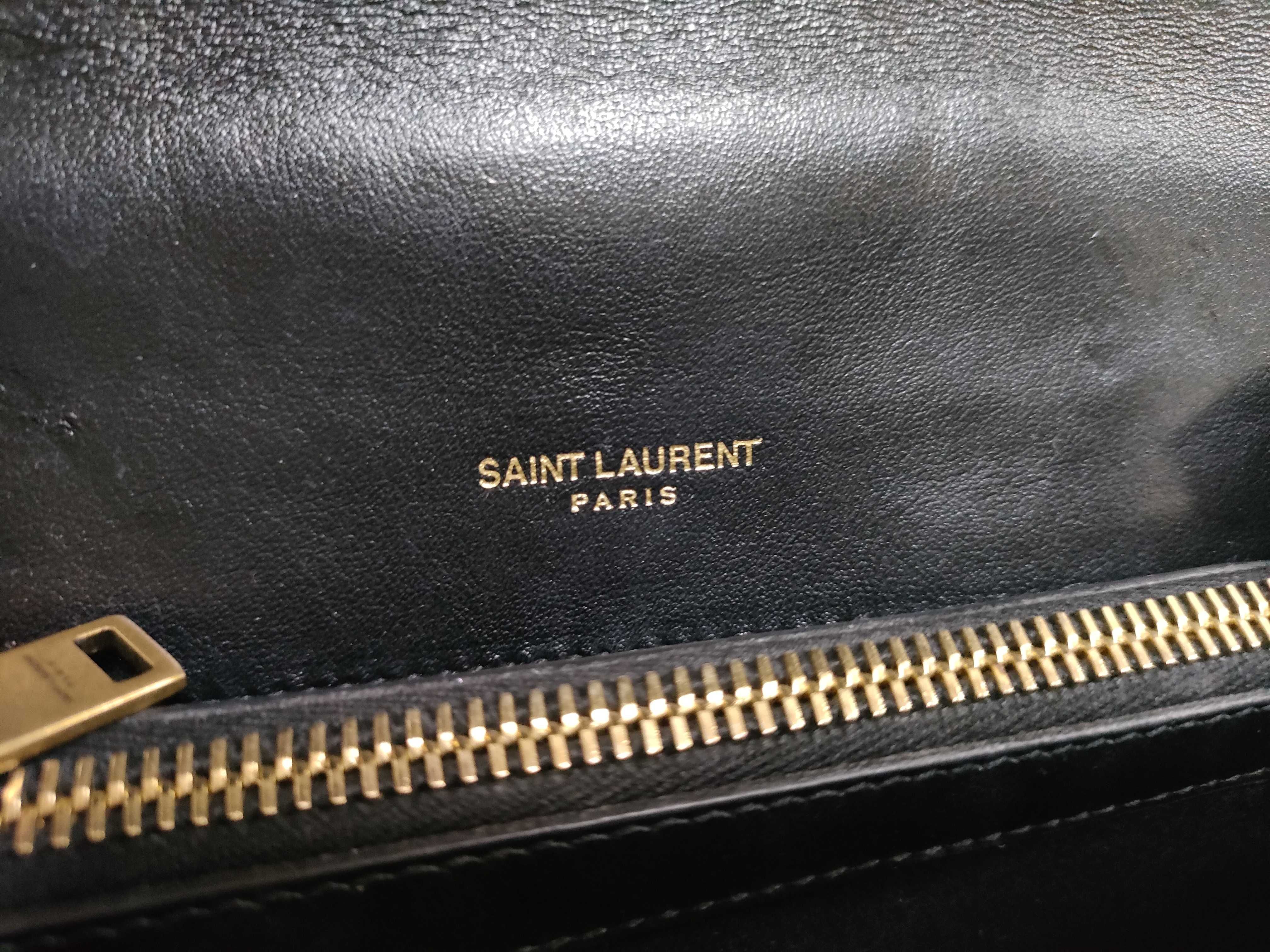 ID-Saint Laurent Cowskin Matelasse Chevron Studded Monogram Medium Shoulder Bag — view 9
