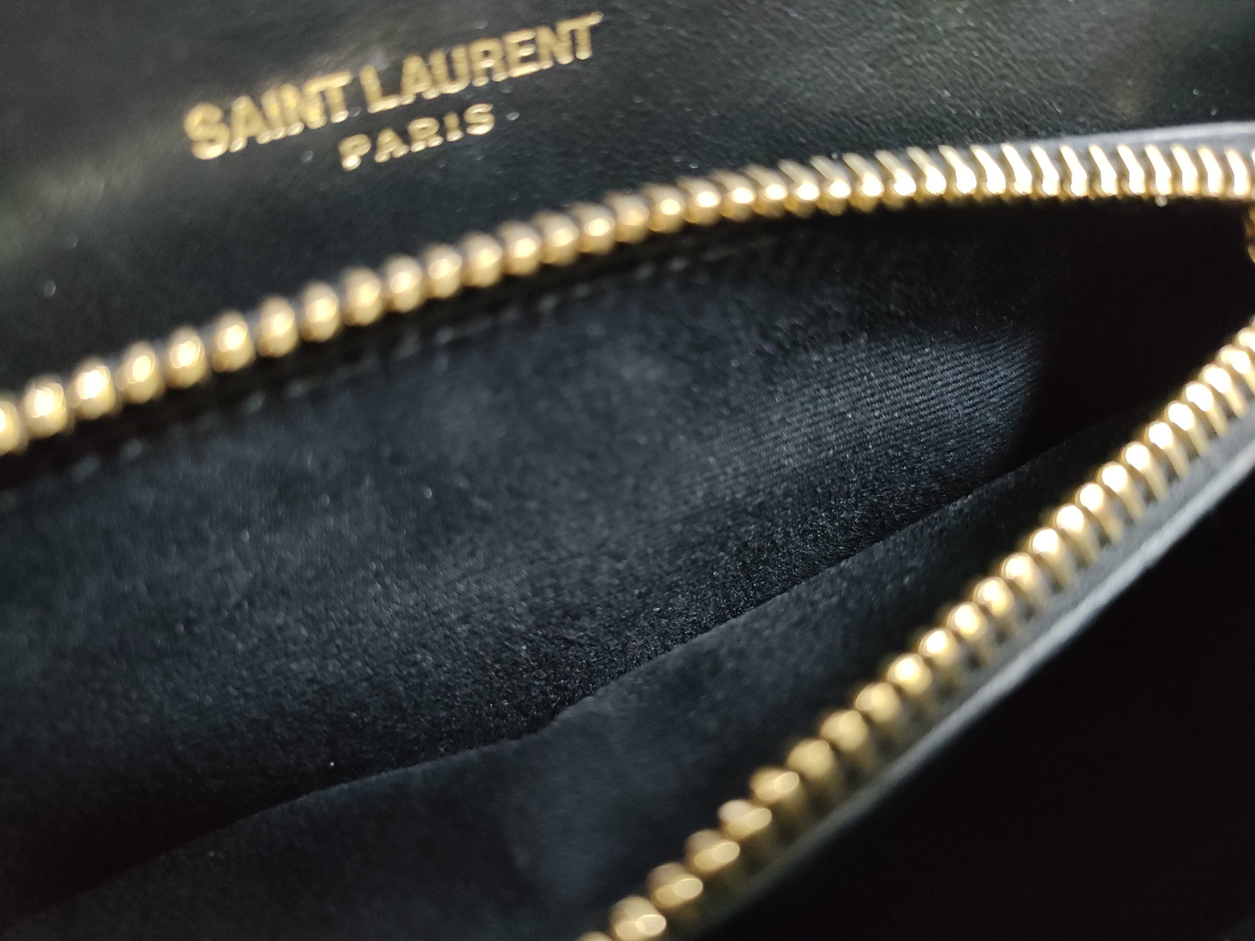 ID-Saint Laurent Cowskin Matelasse Chevron Studded Monogram Medium Shoulder Bag — view 10