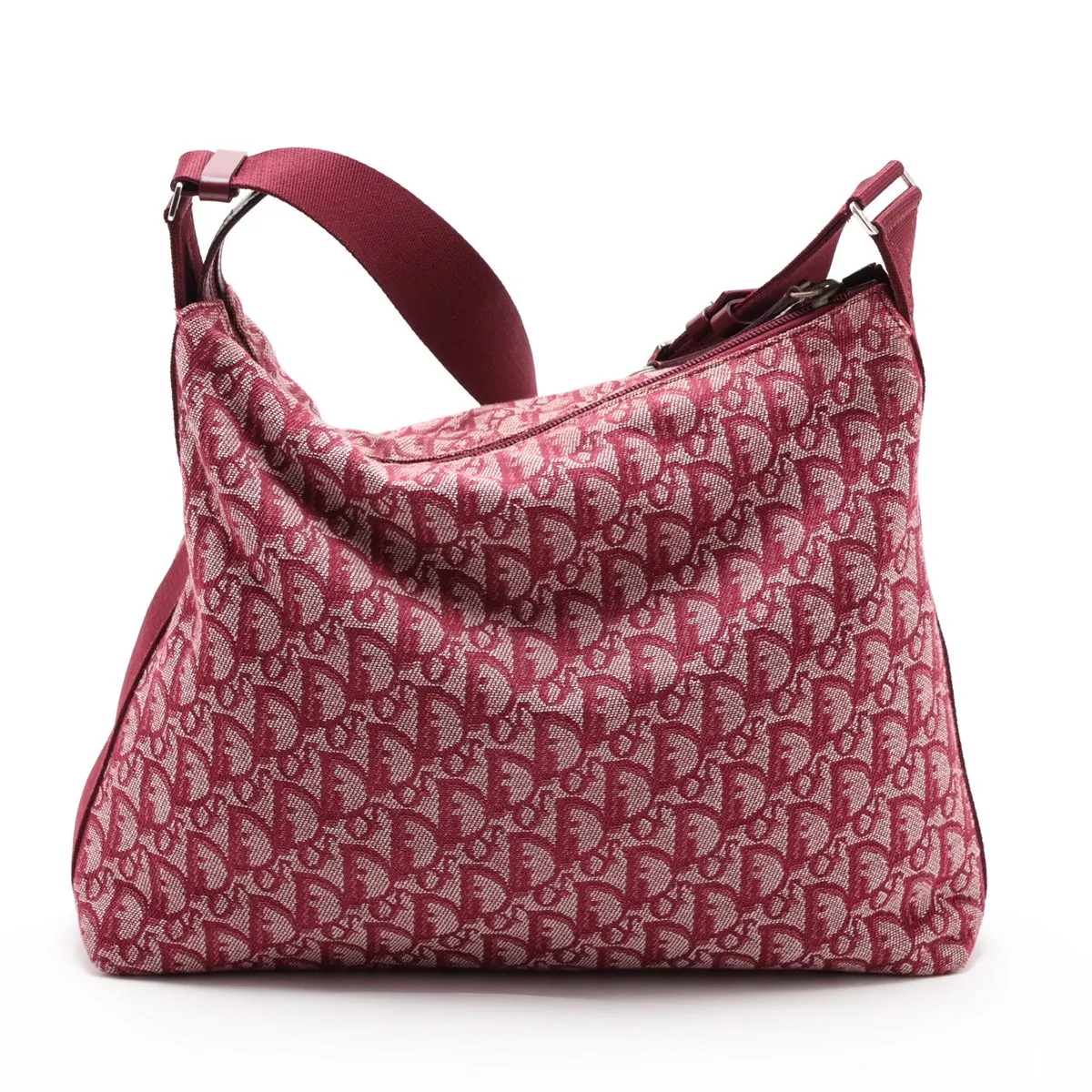 Trotter Canvas x Leather Shoulder Bag, Red — view 2