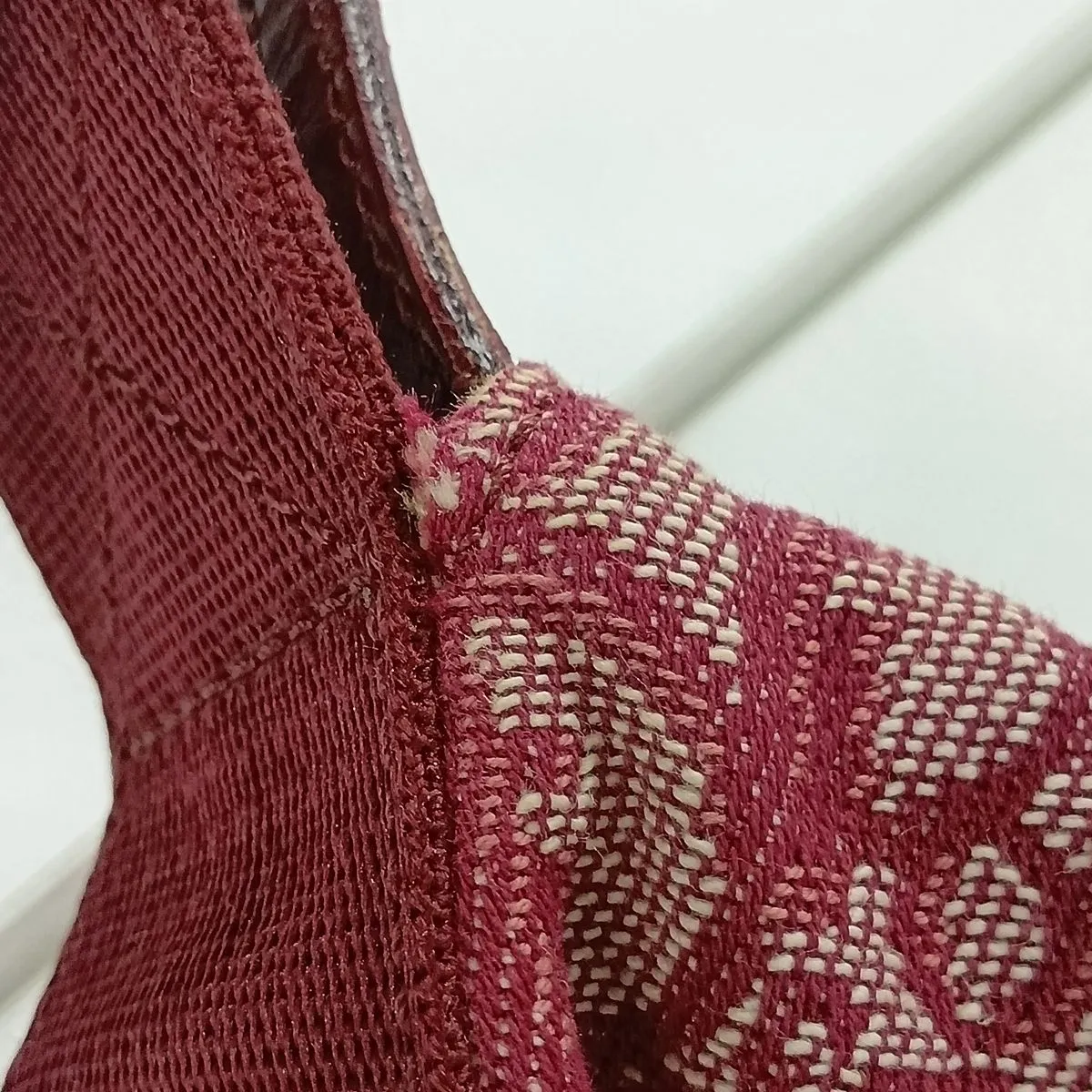 Trotter Canvas x Leather Shoulder Bag, Red — view 9