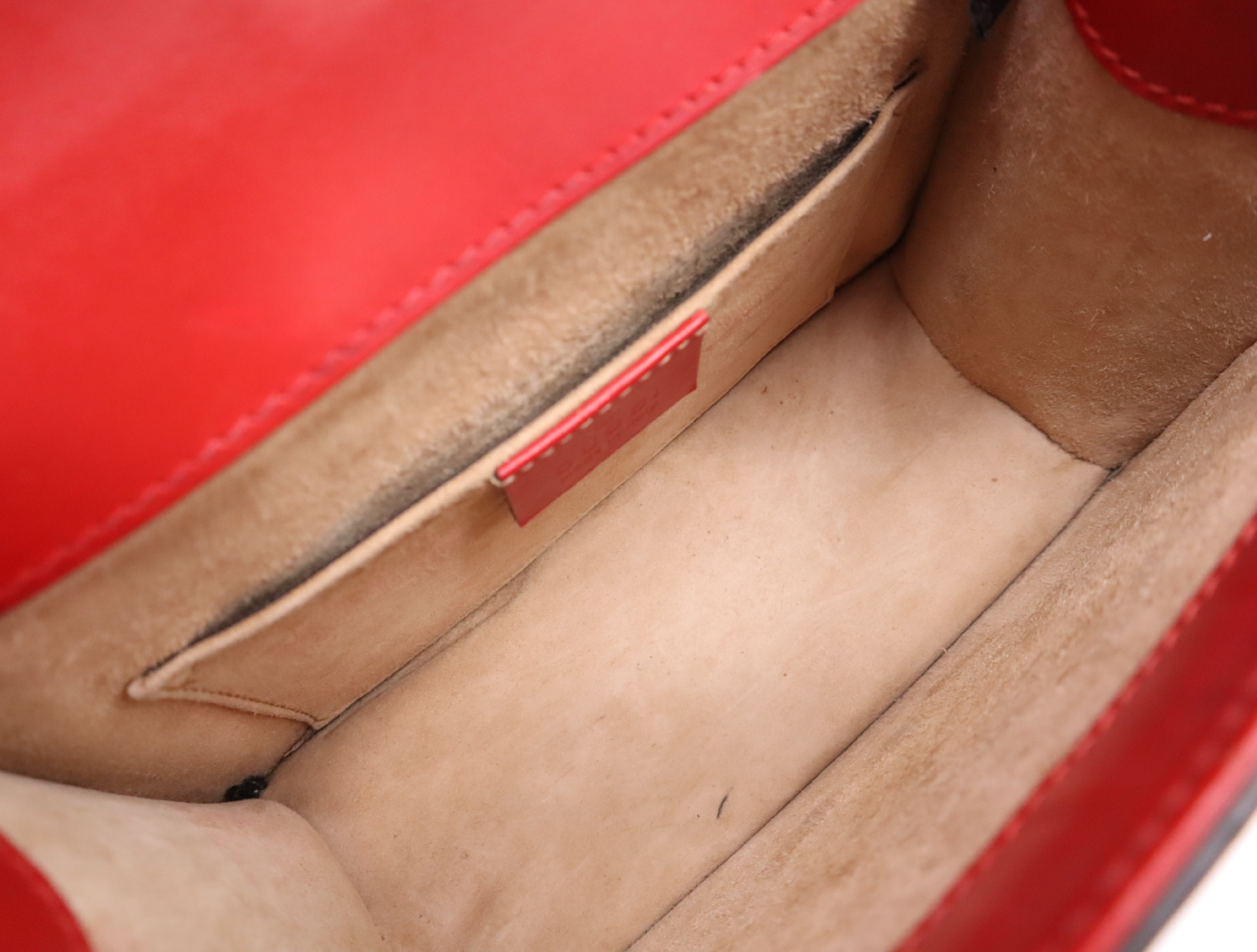 470270 Leather Sylvie 2-Way Handbag, Red, Gold Hardware, Includes 2 Shoulder Straps. — view 11