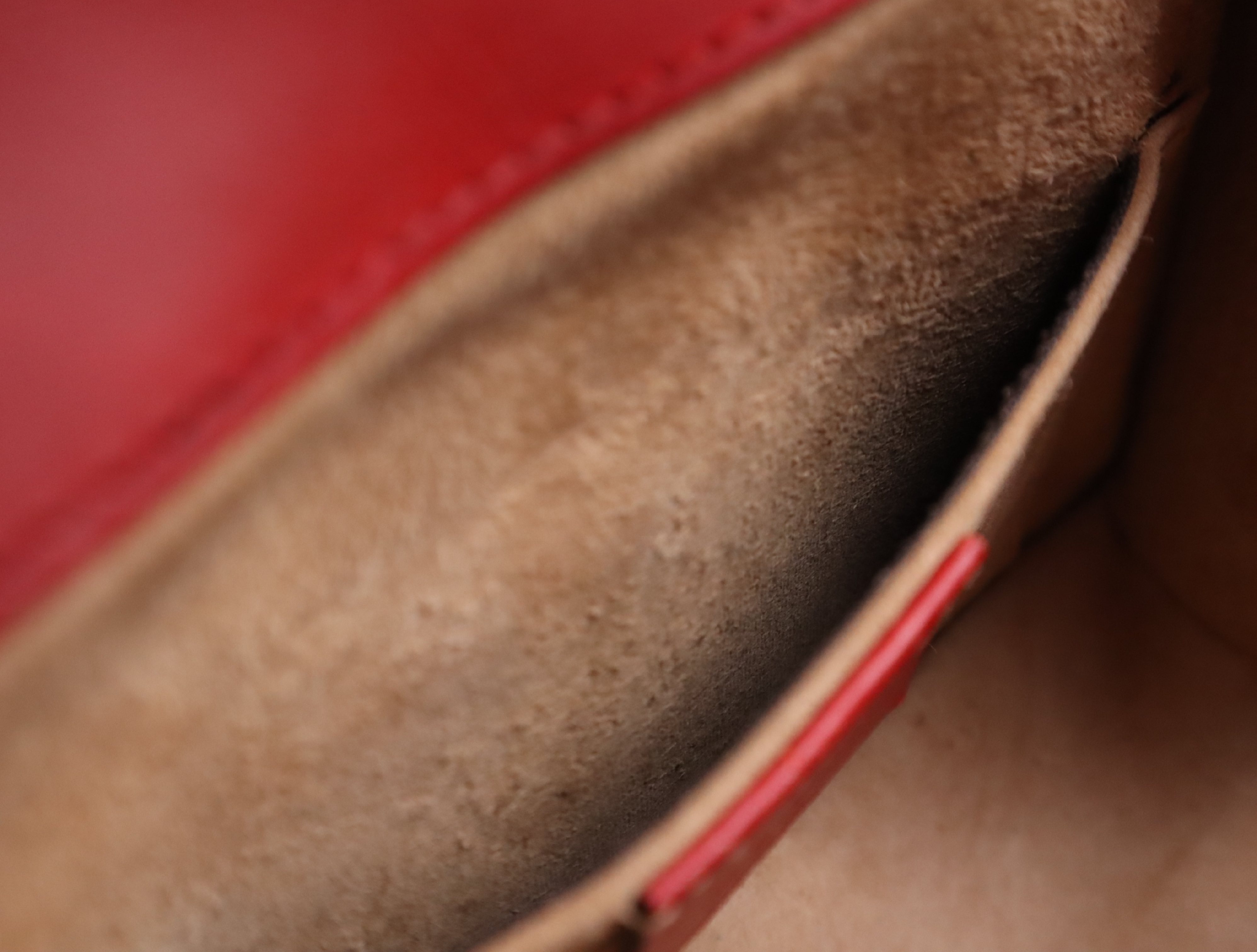 470270 Leather Sylvie 2-Way Handbag, Red, Gold Hardware, Includes 2 Shoulder Straps. — view 12