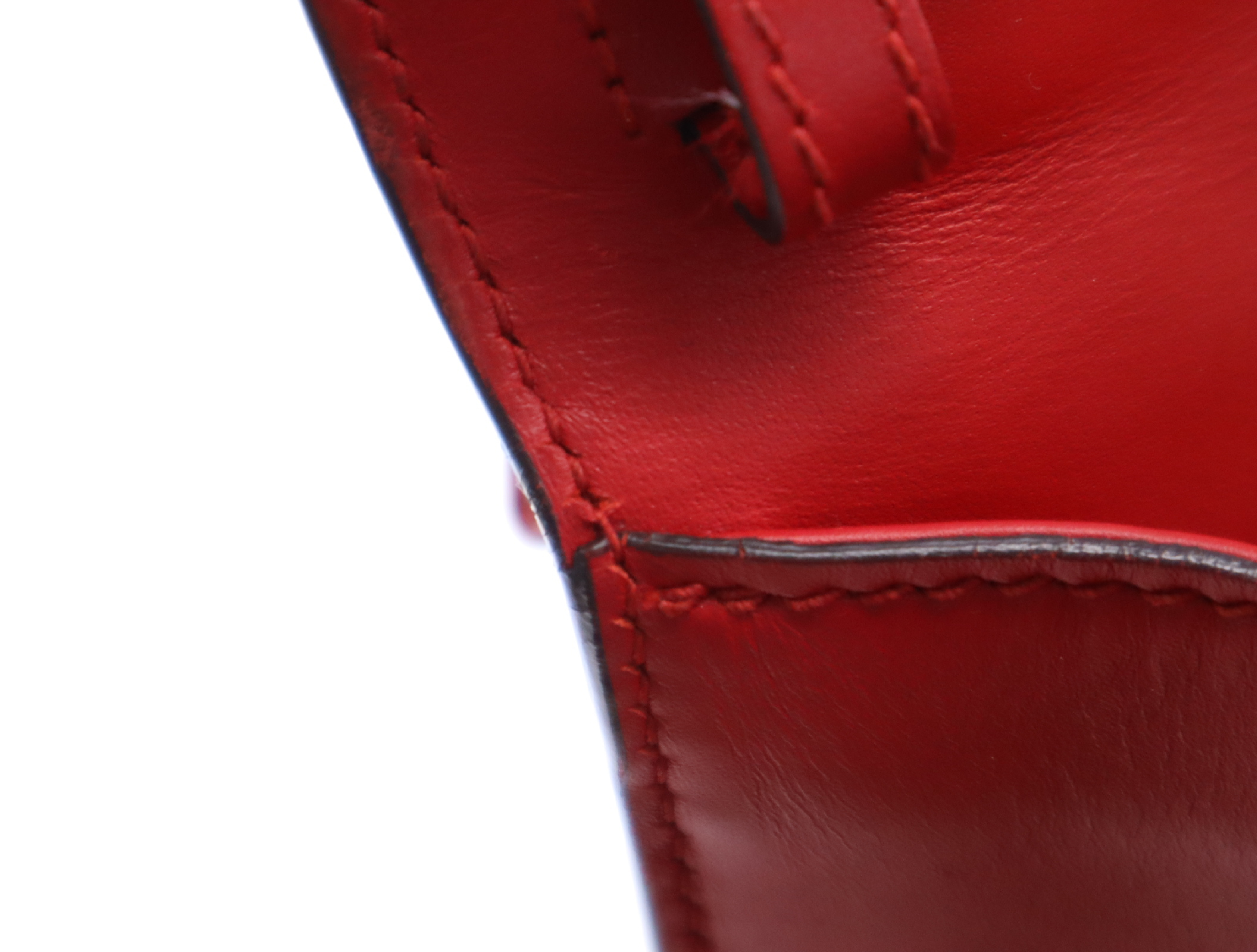 470270 Leather Sylvie 2-Way Handbag, Red, Gold Hardware, Includes 2 Shoulder Straps. — view 14