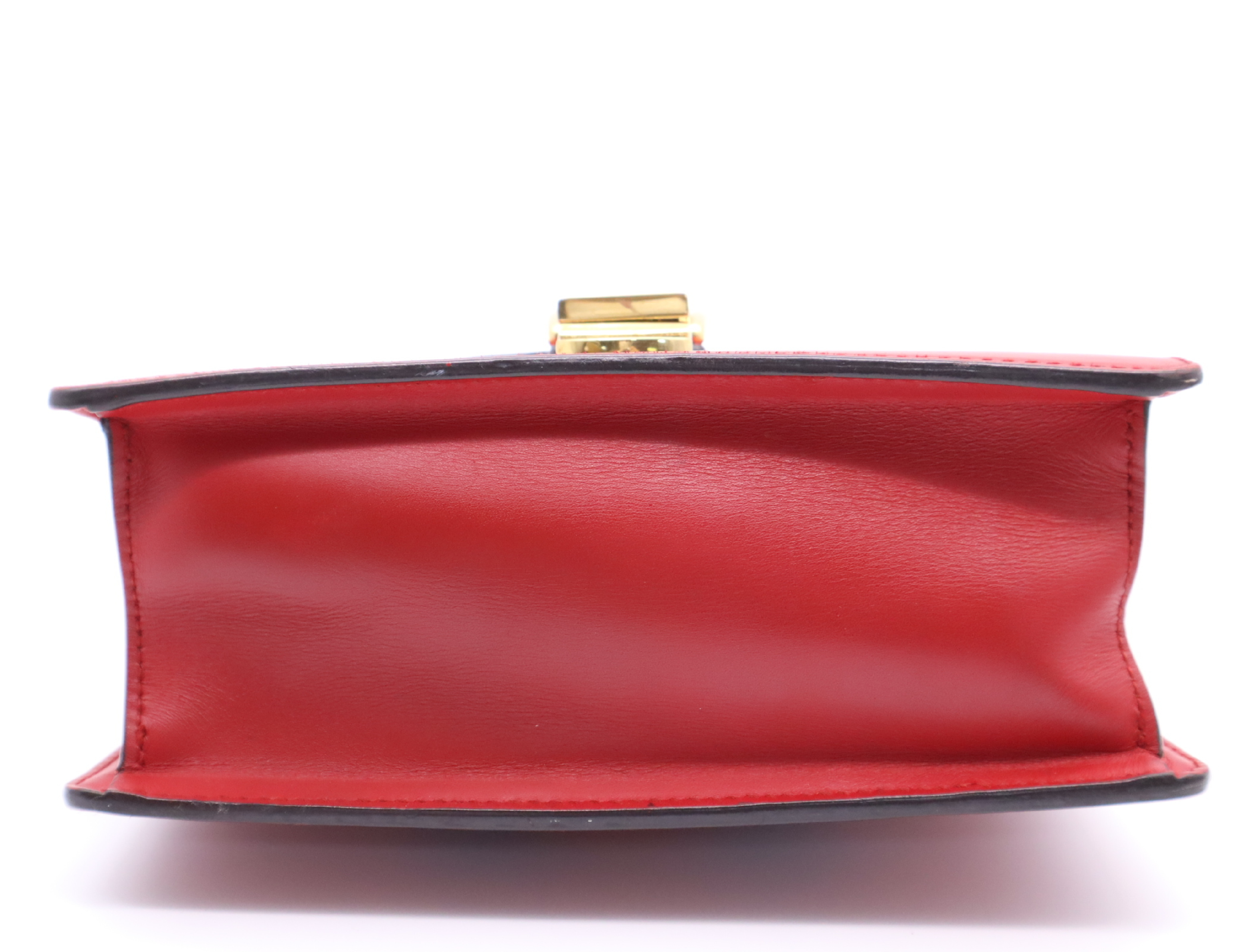 470270 Leather Sylvie 2-Way Handbag, Red, Gold Hardware, Includes 2 Shoulder Straps. — view 4