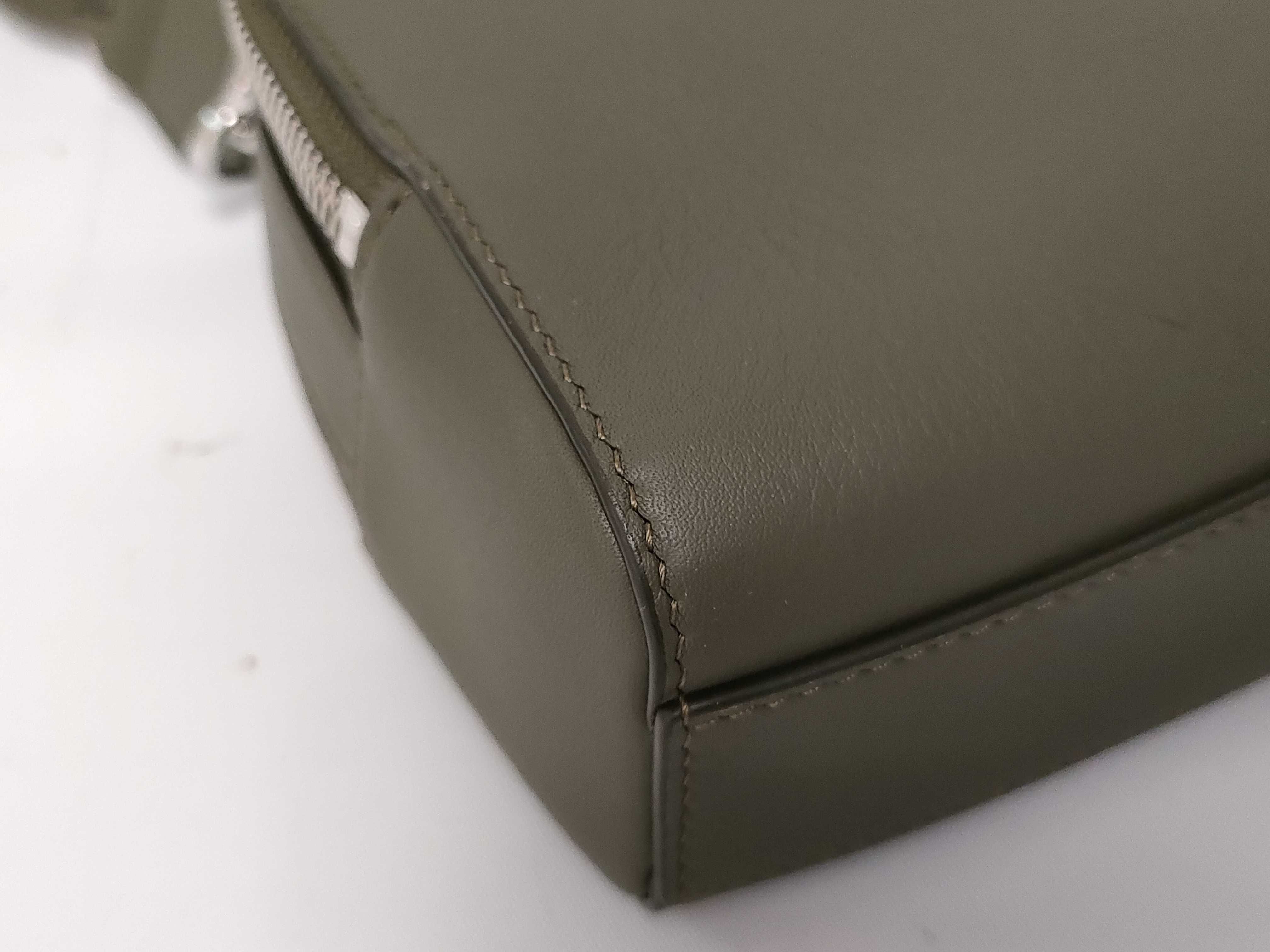 SG- Mini Crossbody Camera Satin Calfskin Leather Shoulder Bag Khaki Green — view 4