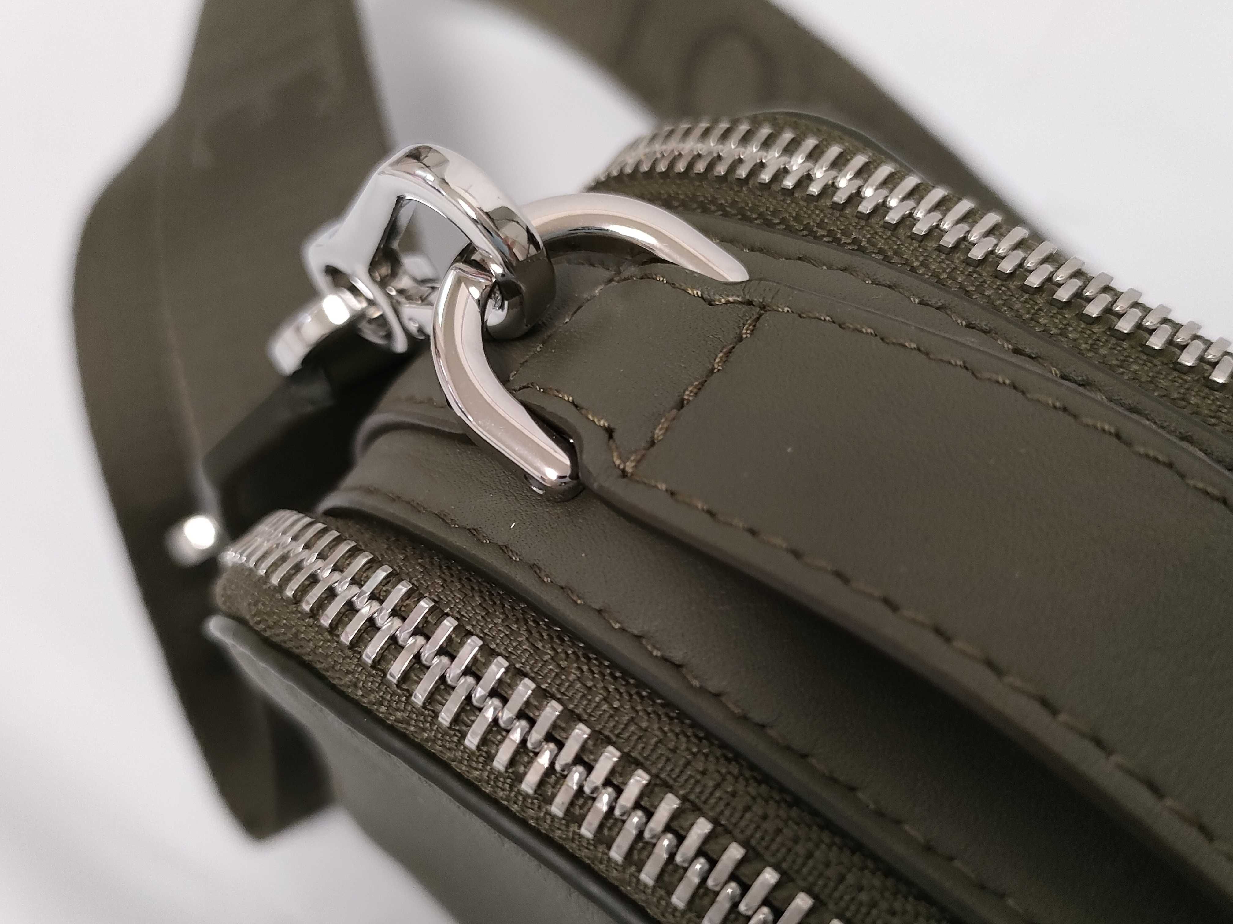 SG- Mini Crossbody Camera Satin Calfskin Leather Shoulder Bag Khaki Green — view 7
