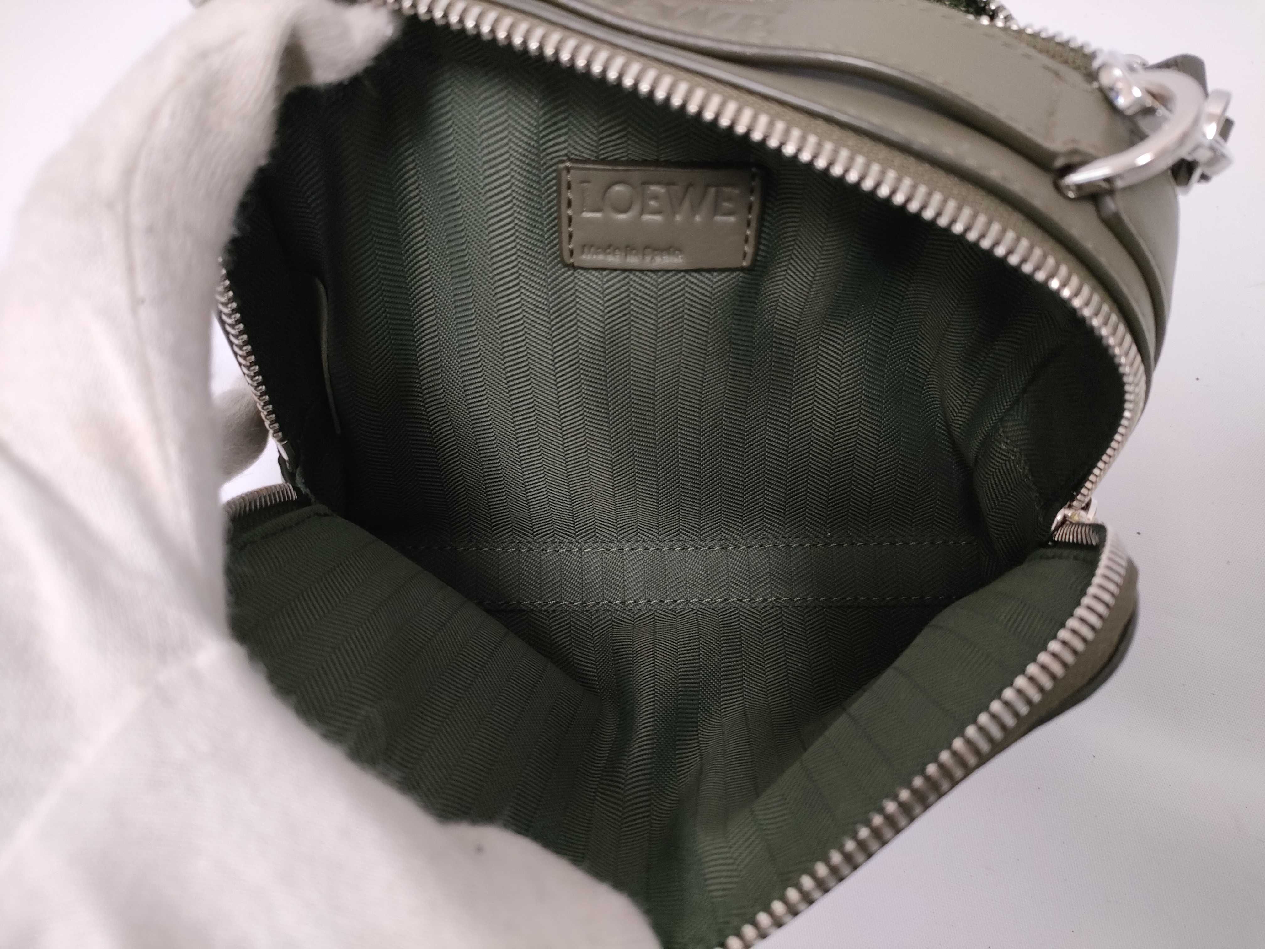 SG- Mini Crossbody Camera Satin Calfskin Leather Shoulder Bag Khaki Green — view 10