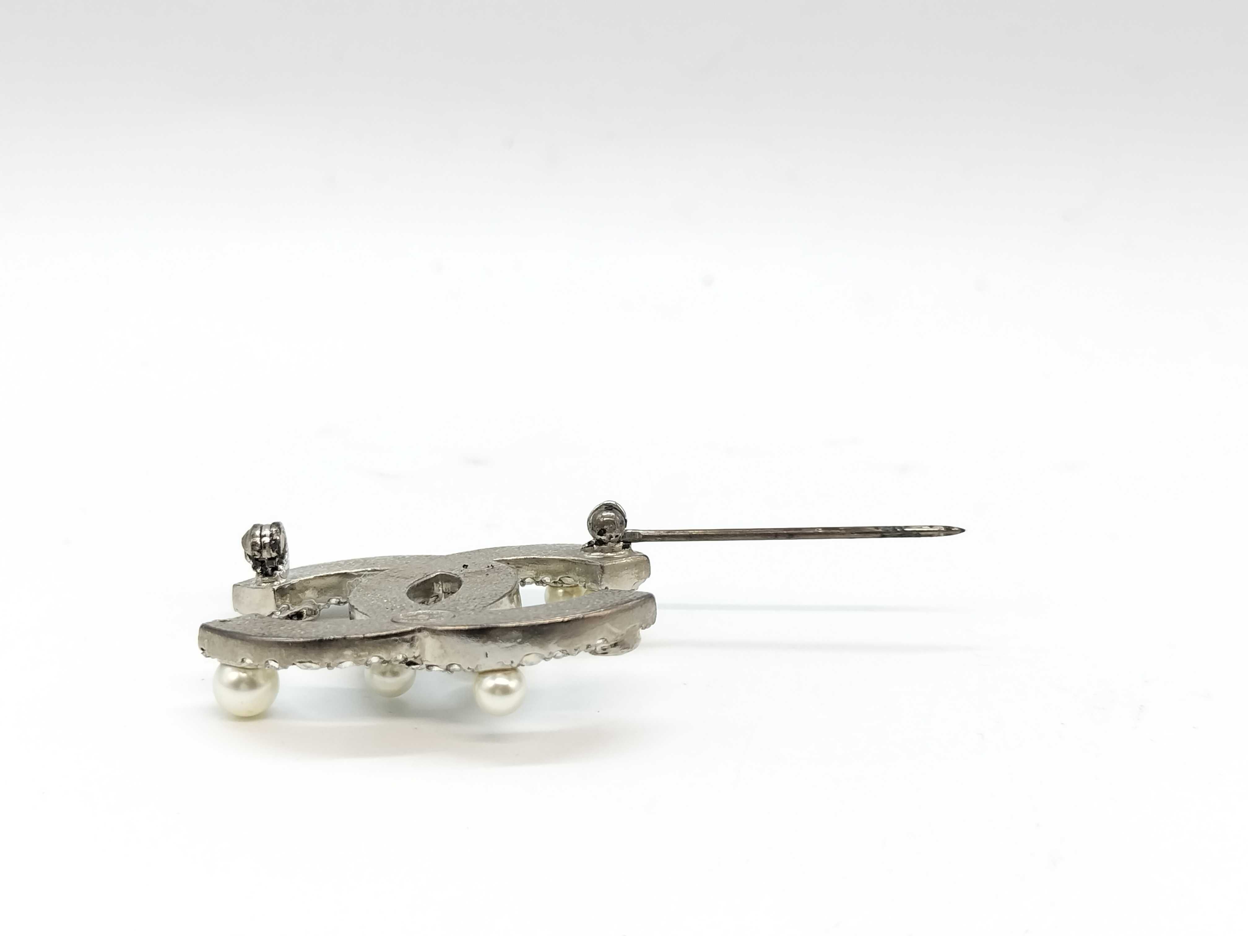 Coco Mark Rhinestone and Pearl Brooch — view 4