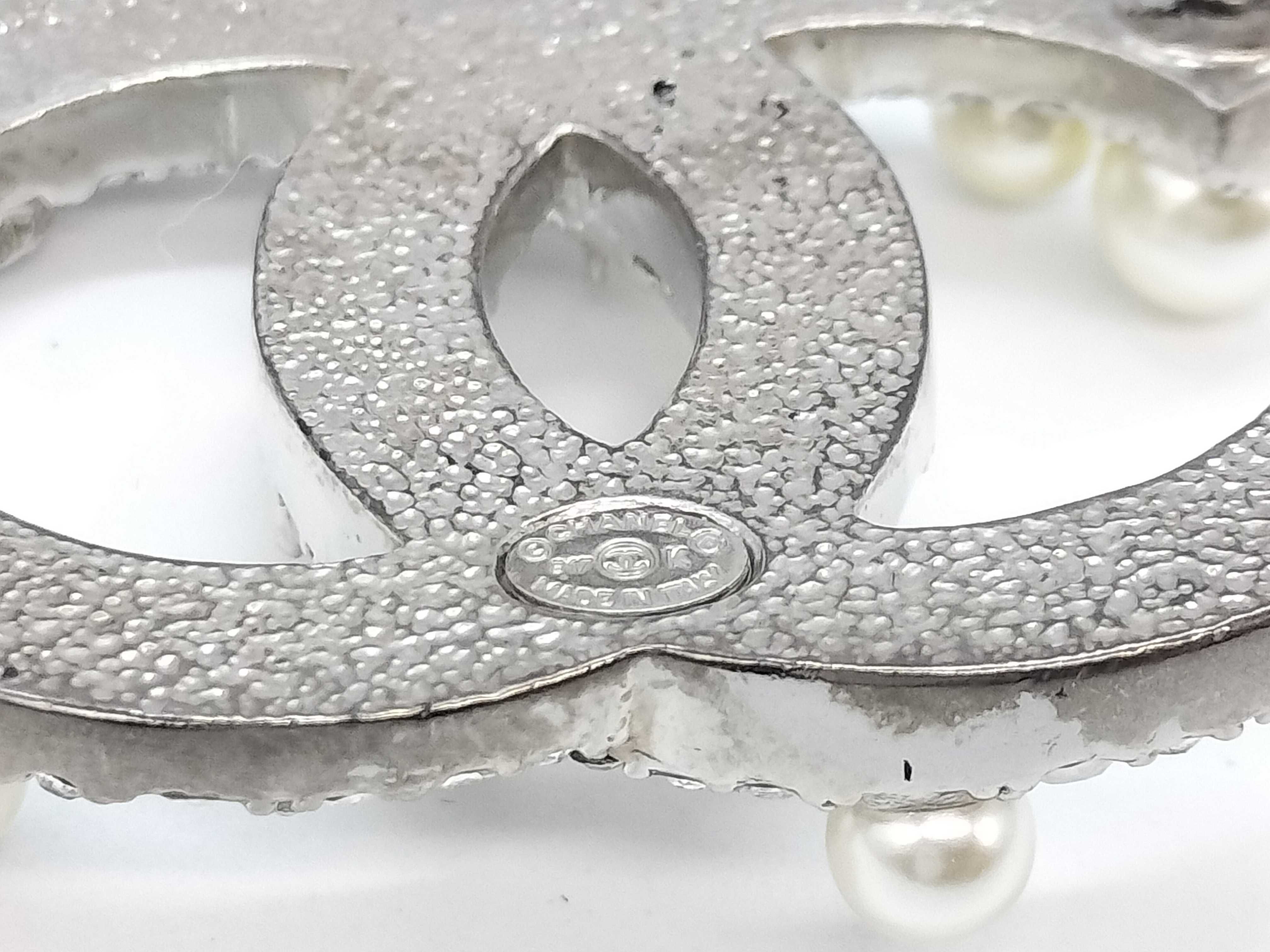 Coco Mark Rhinestone and Pearl Brooch — view 5