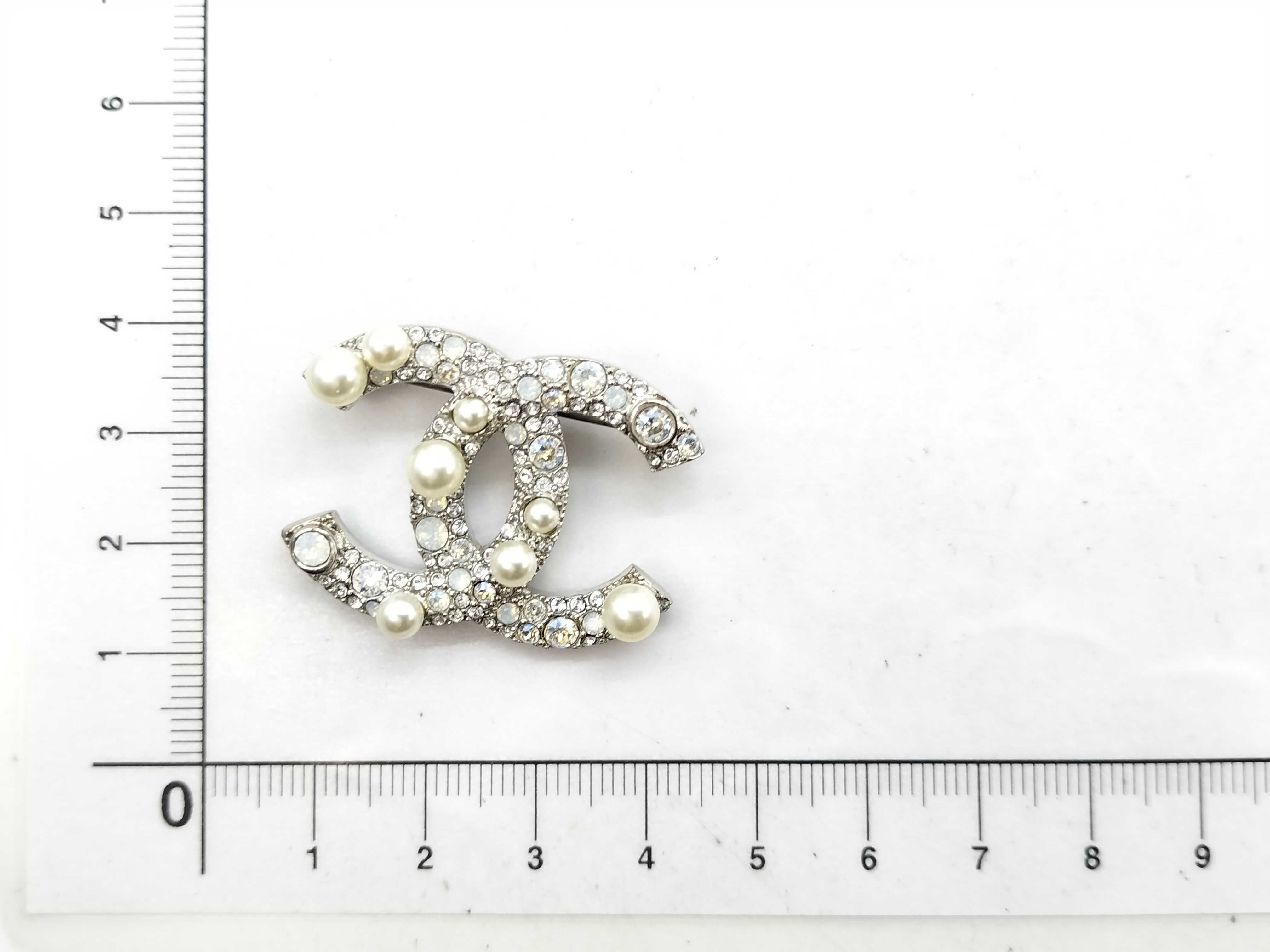 Coco Mark Rhinestone and Pearl Brooch — view 6