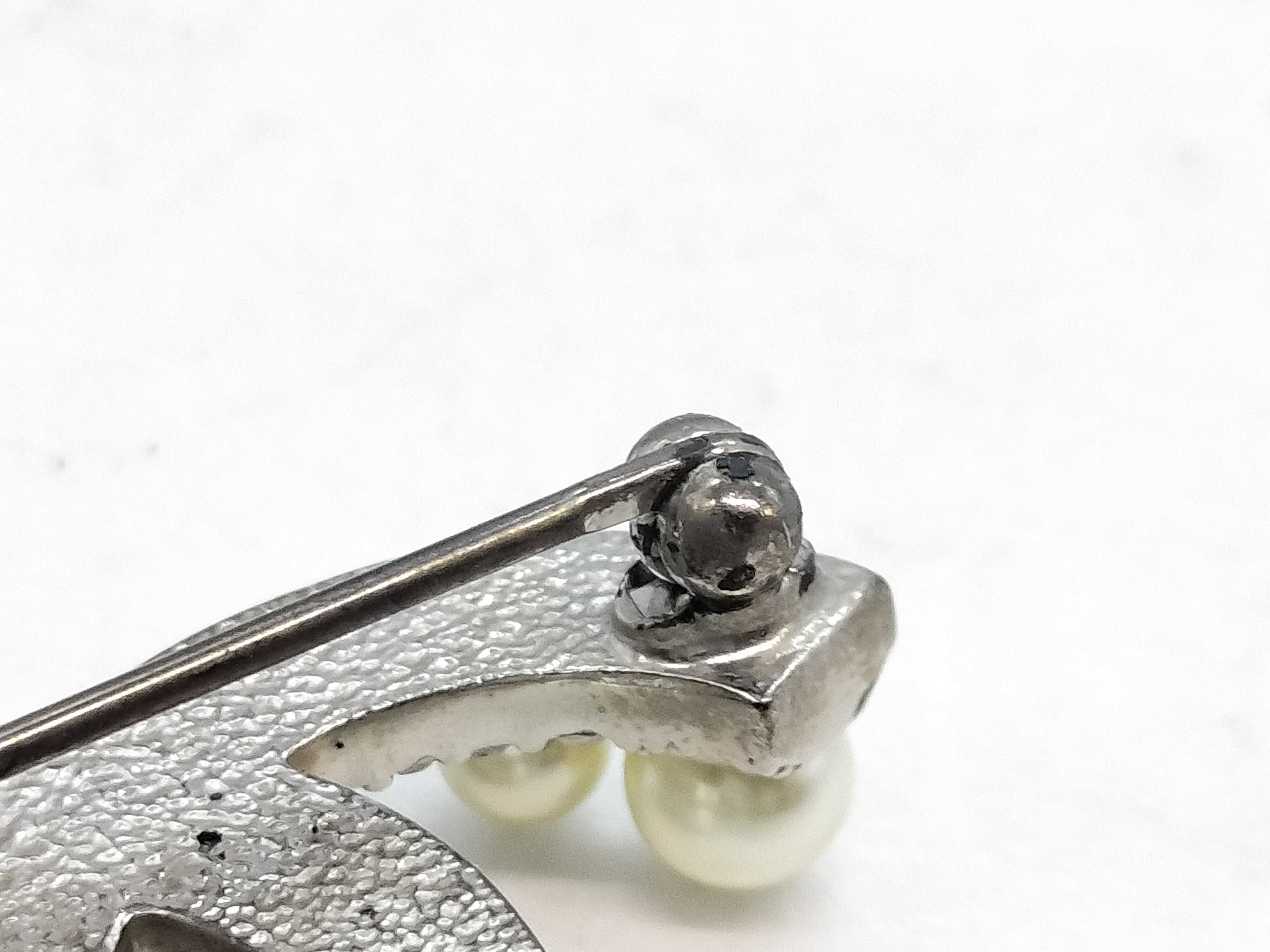 Coco Mark Rhinestone and Pearl Brooch — view 8