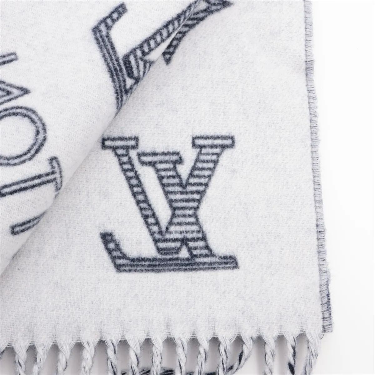 M79186 Monogram Shadow Scarf AB3273 Wool x Cashmere Marine Scarf — view 2