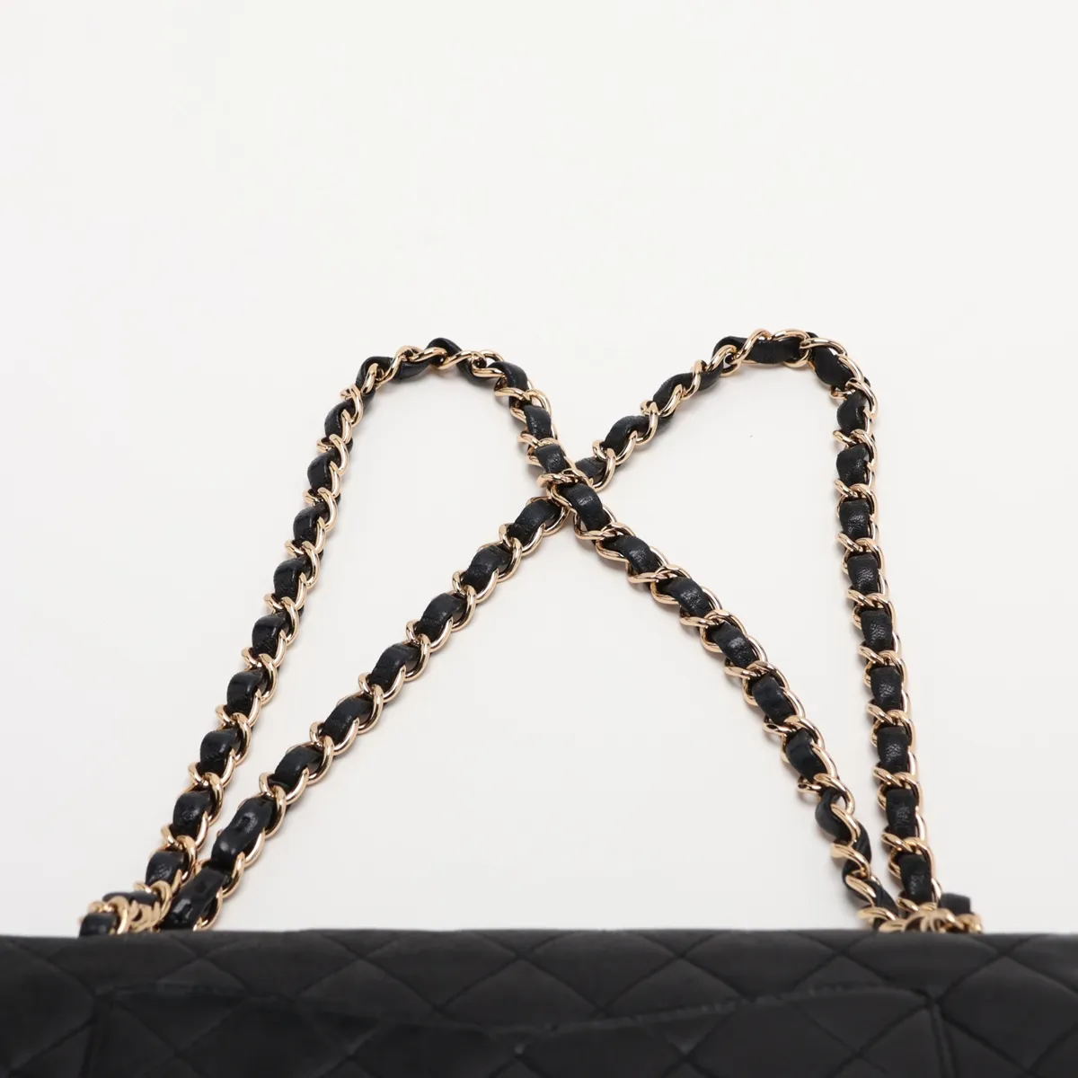 Matelassé 25 Lambskin Double Flap Double Chain Bag, Black with Gold Hardware, 13497539, Serial Number , A01112 — view 6