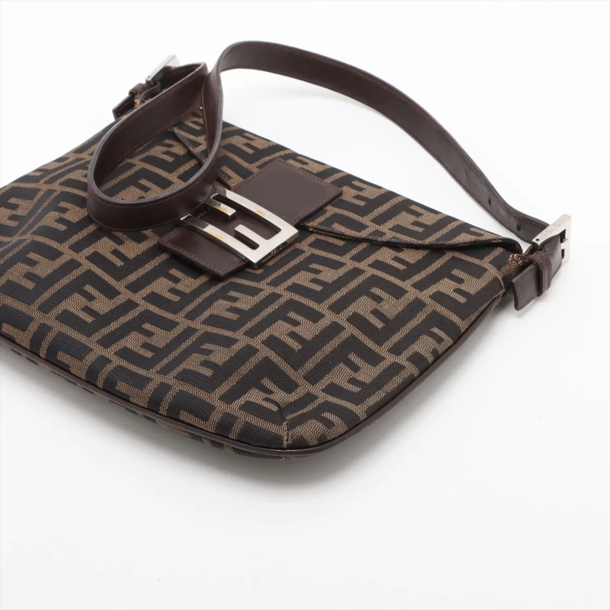 Zucca Canvas x Leather Shoulder Bag Brown — view 3