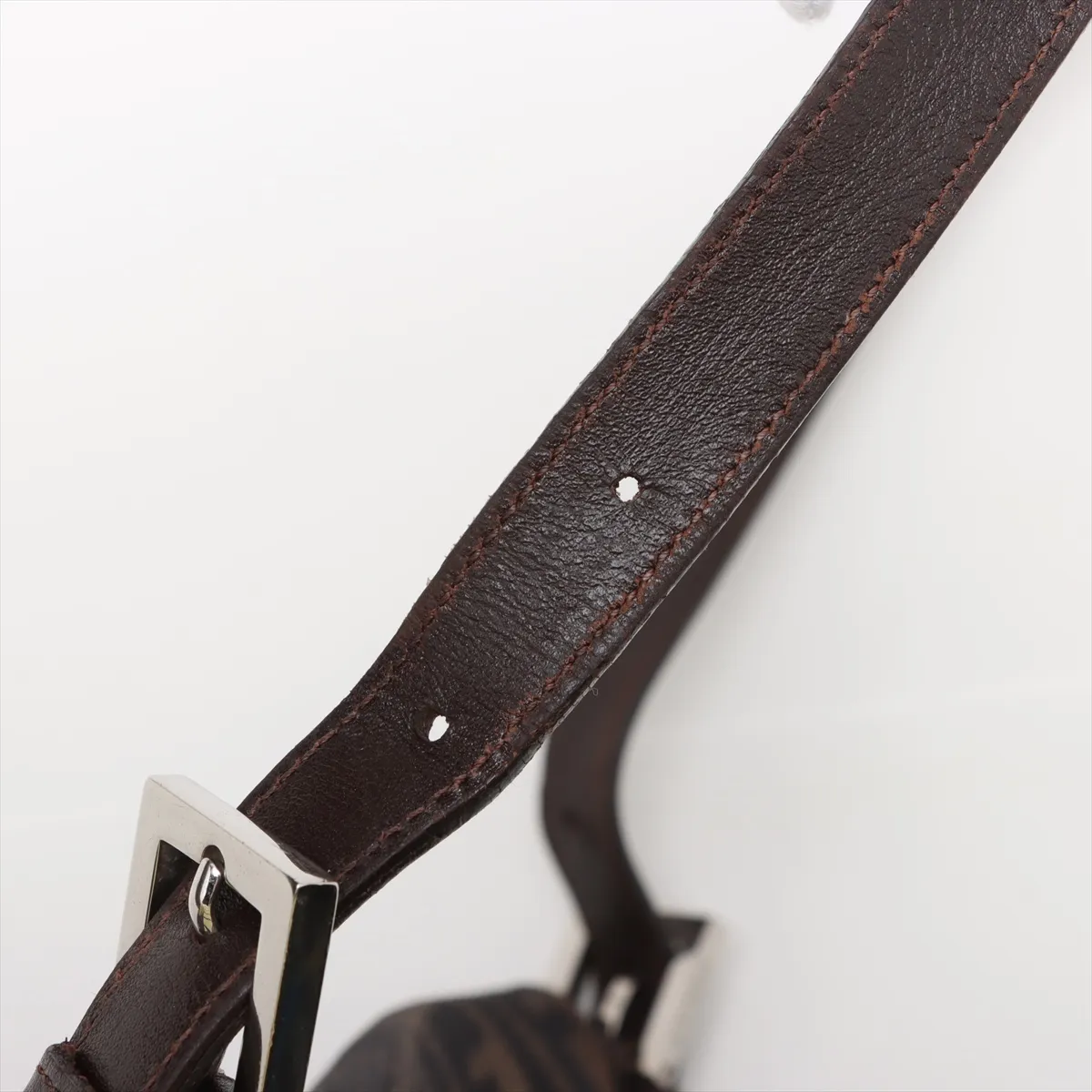 Zucca Canvas x Leather Shoulder Bag Brown — view 9