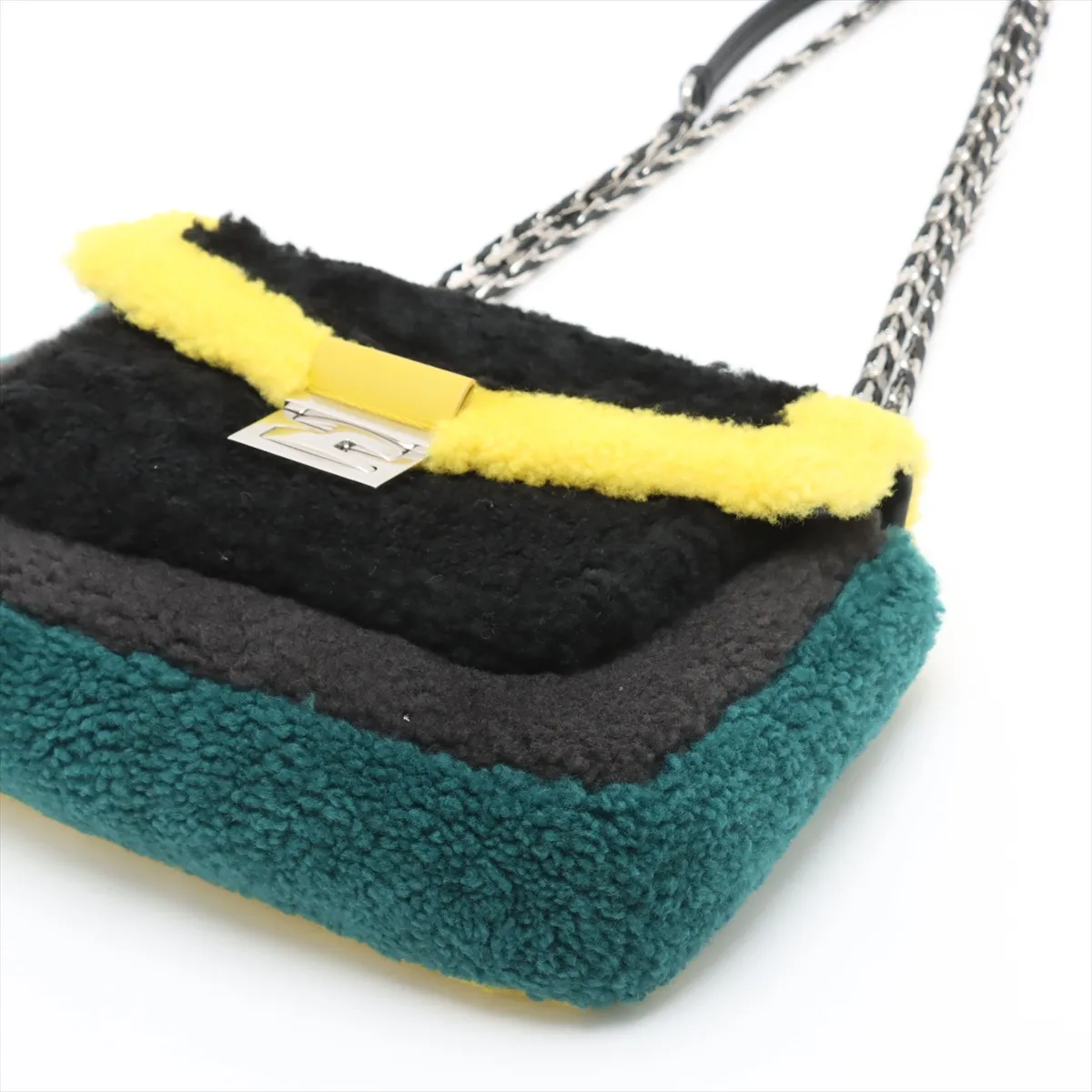 Boa x Leather Chain Shoulder Bag Black 8BR677 with Mirror — view 3
