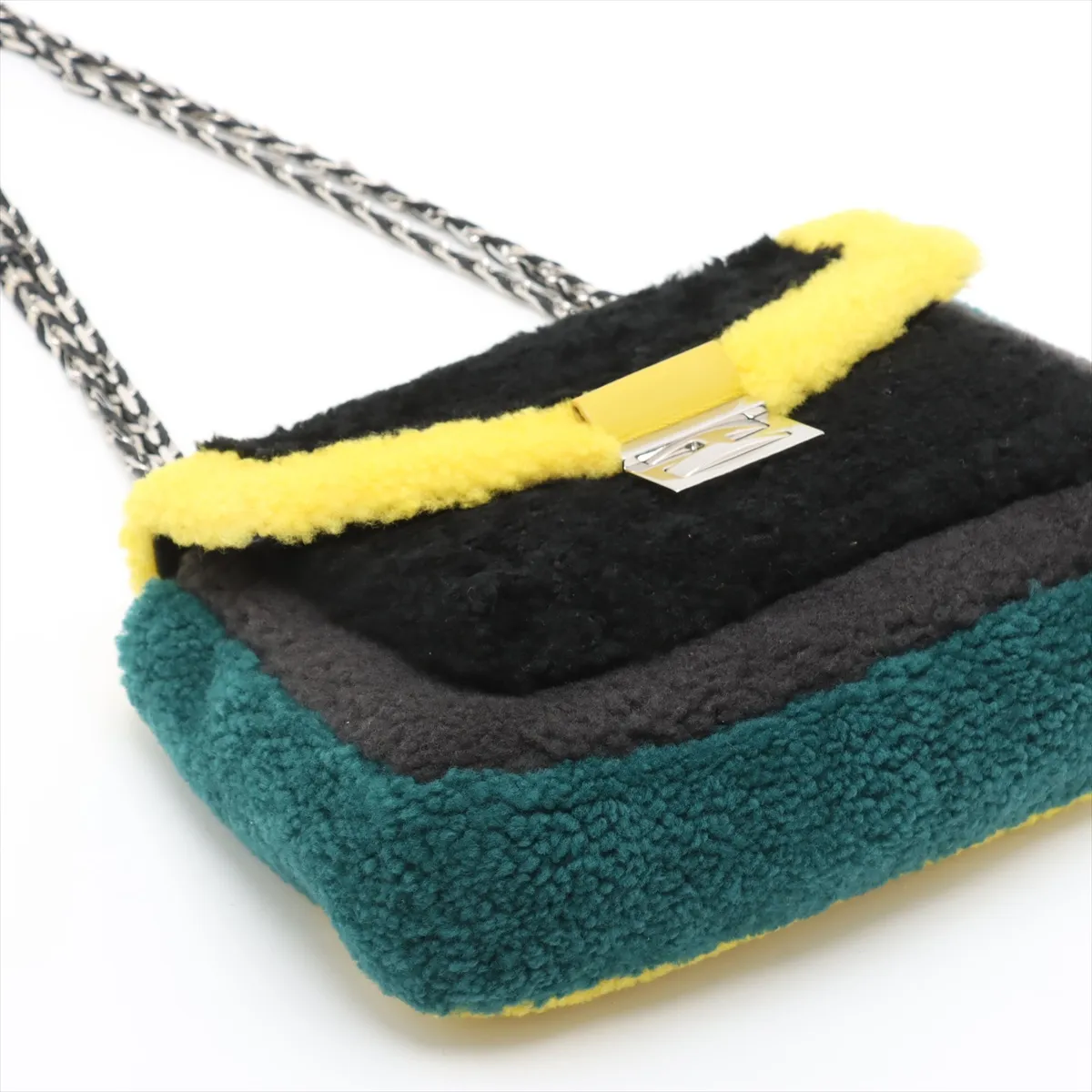Boa x Leather Chain Shoulder Bag Black 8BR677 with Mirror — view 4