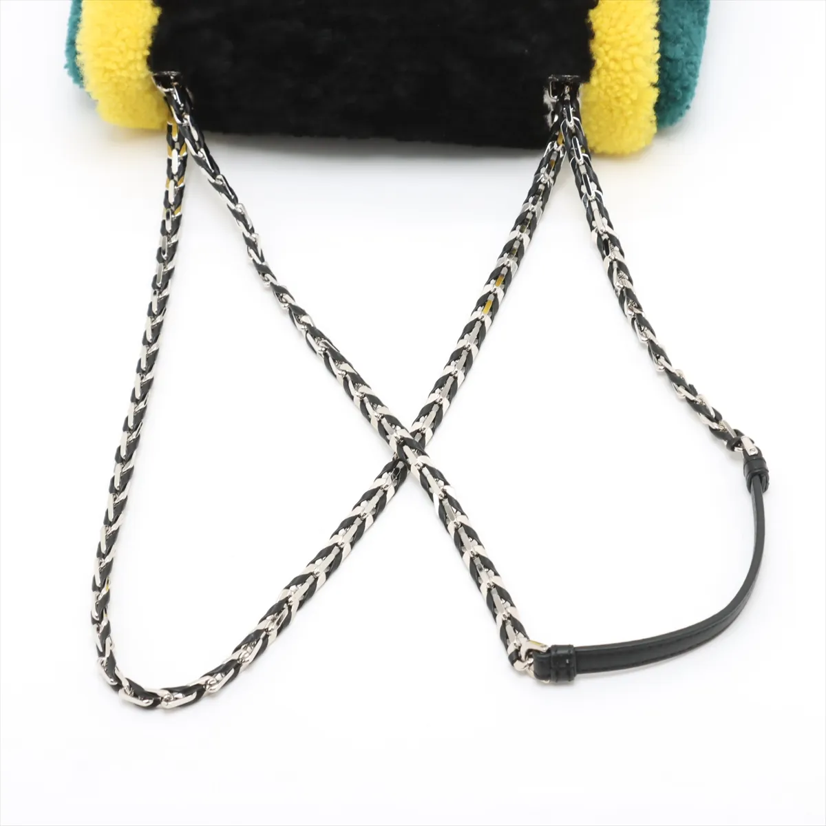 Boa x Leather Chain Shoulder Bag Black 8BR677 with Mirror — view 5