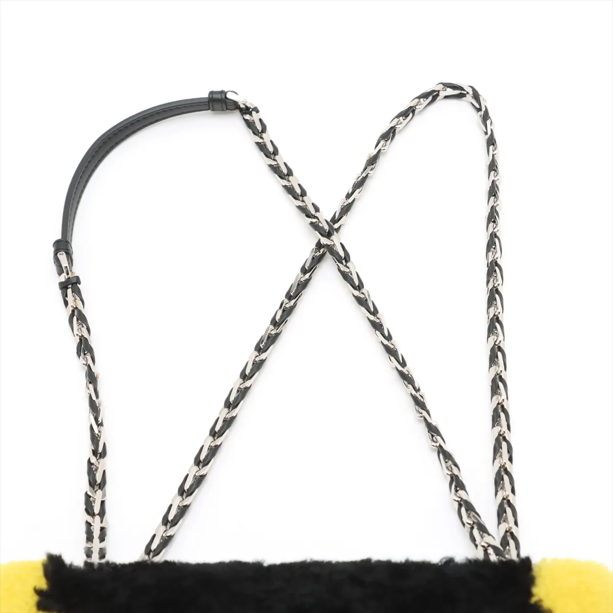 Boa x Leather Chain Shoulder Bag Black 8BR677 with Mirror — view 6