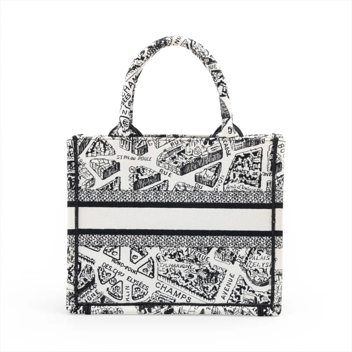 Book Tote Small Canvas Handbag White x Black — view 2