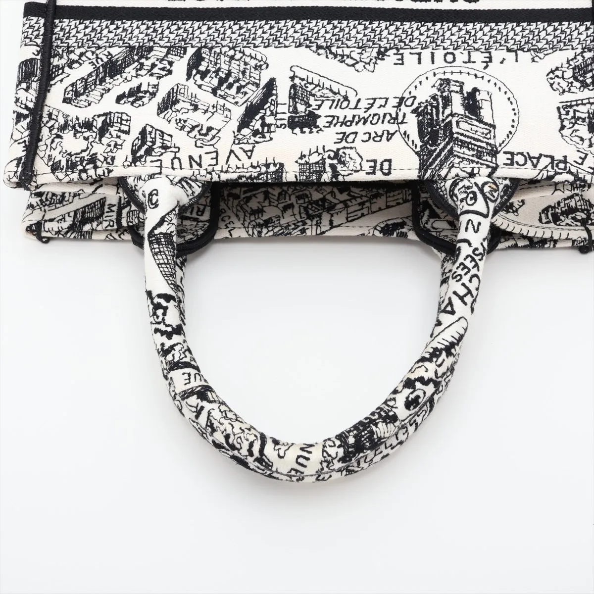 Book Tote Small Canvas Handbag White x Black — view 5