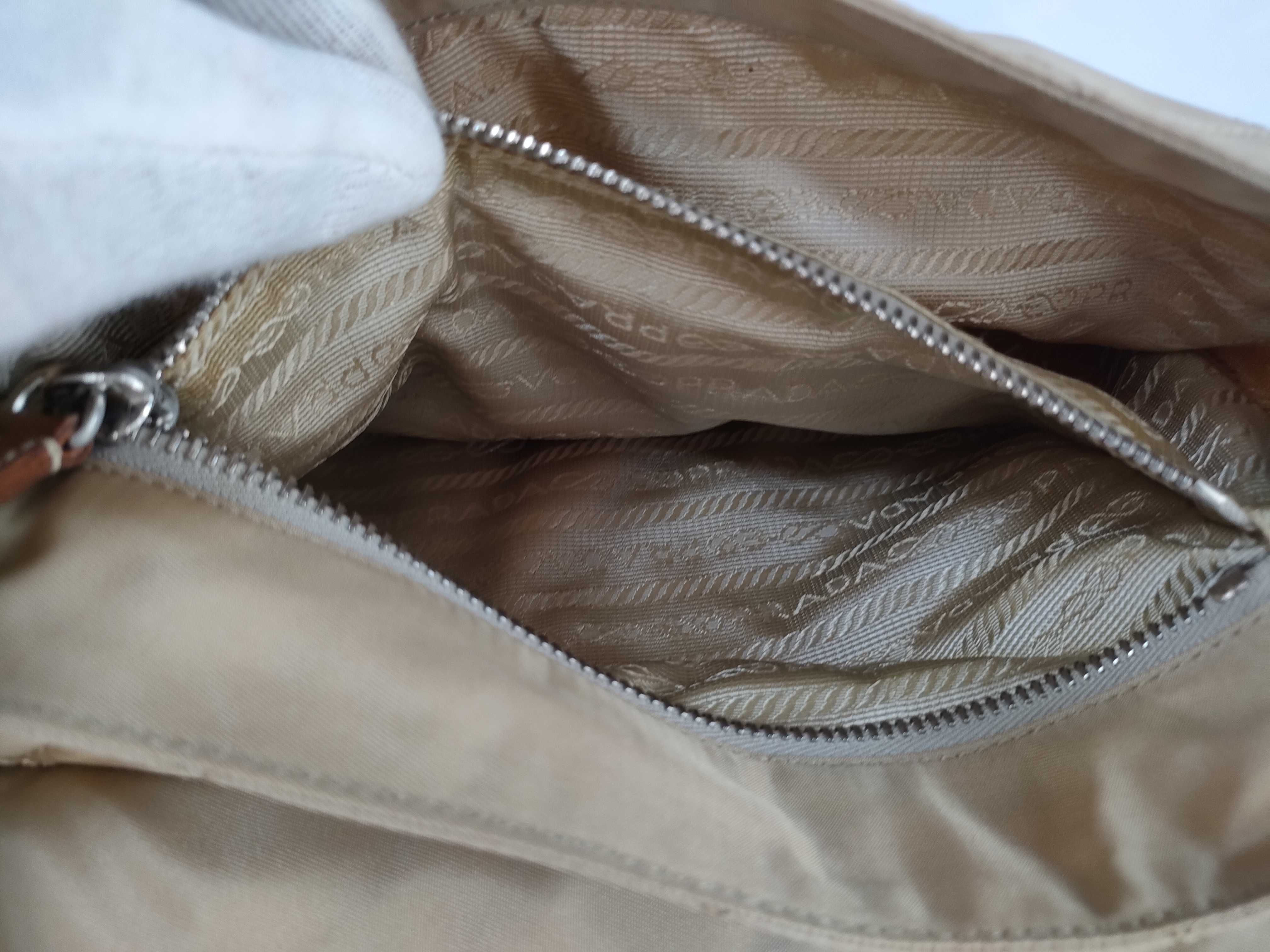 Nylon Quilted Shoulder Bag, Beige — view 11