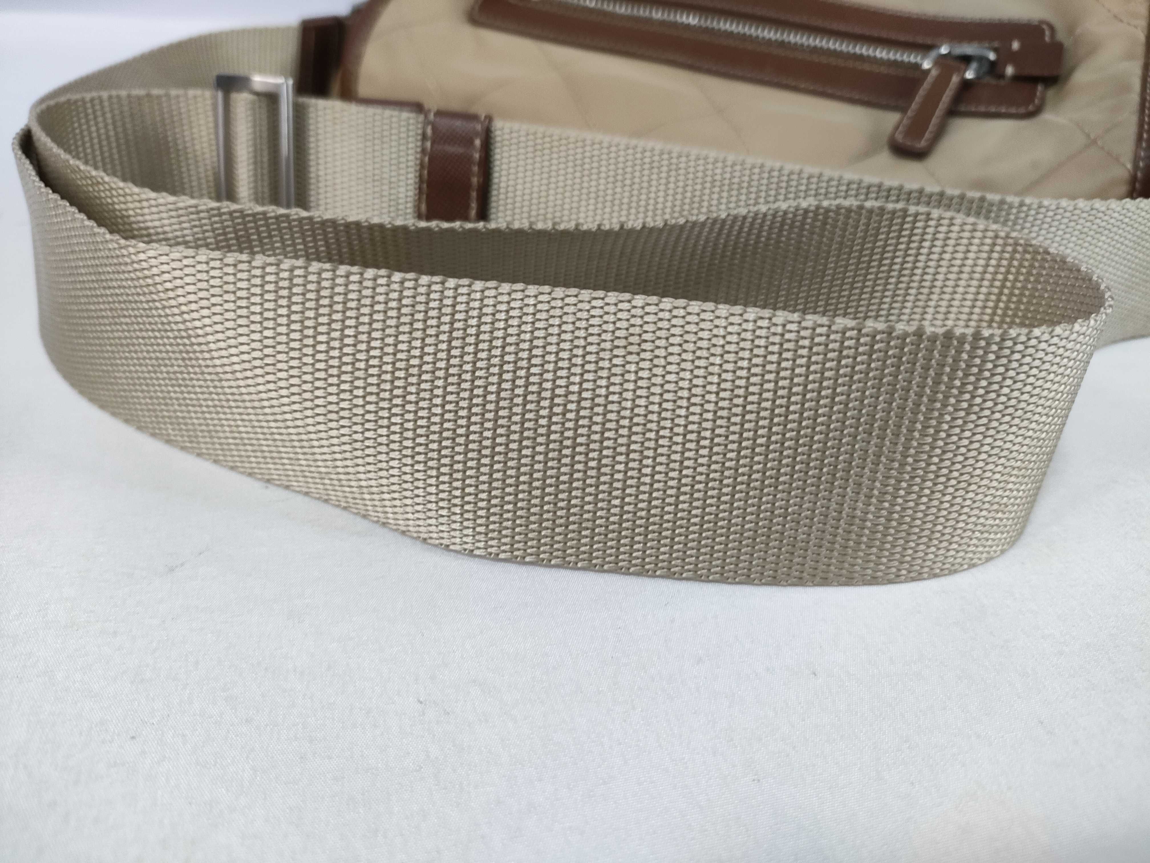 Nylon Quilted Shoulder Bag, Beige — view 4