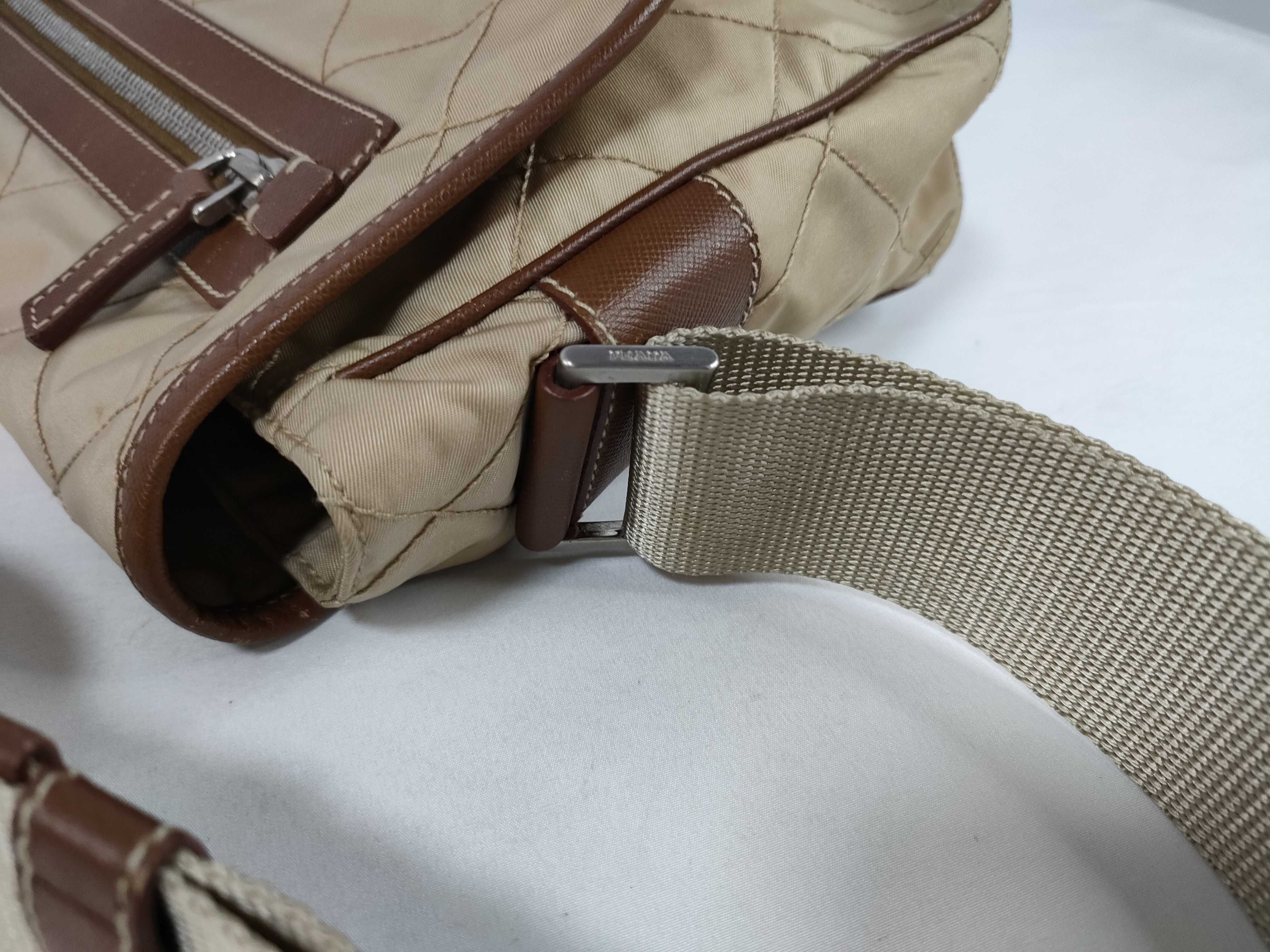 Nylon Quilted Shoulder Bag, Beige — view 5