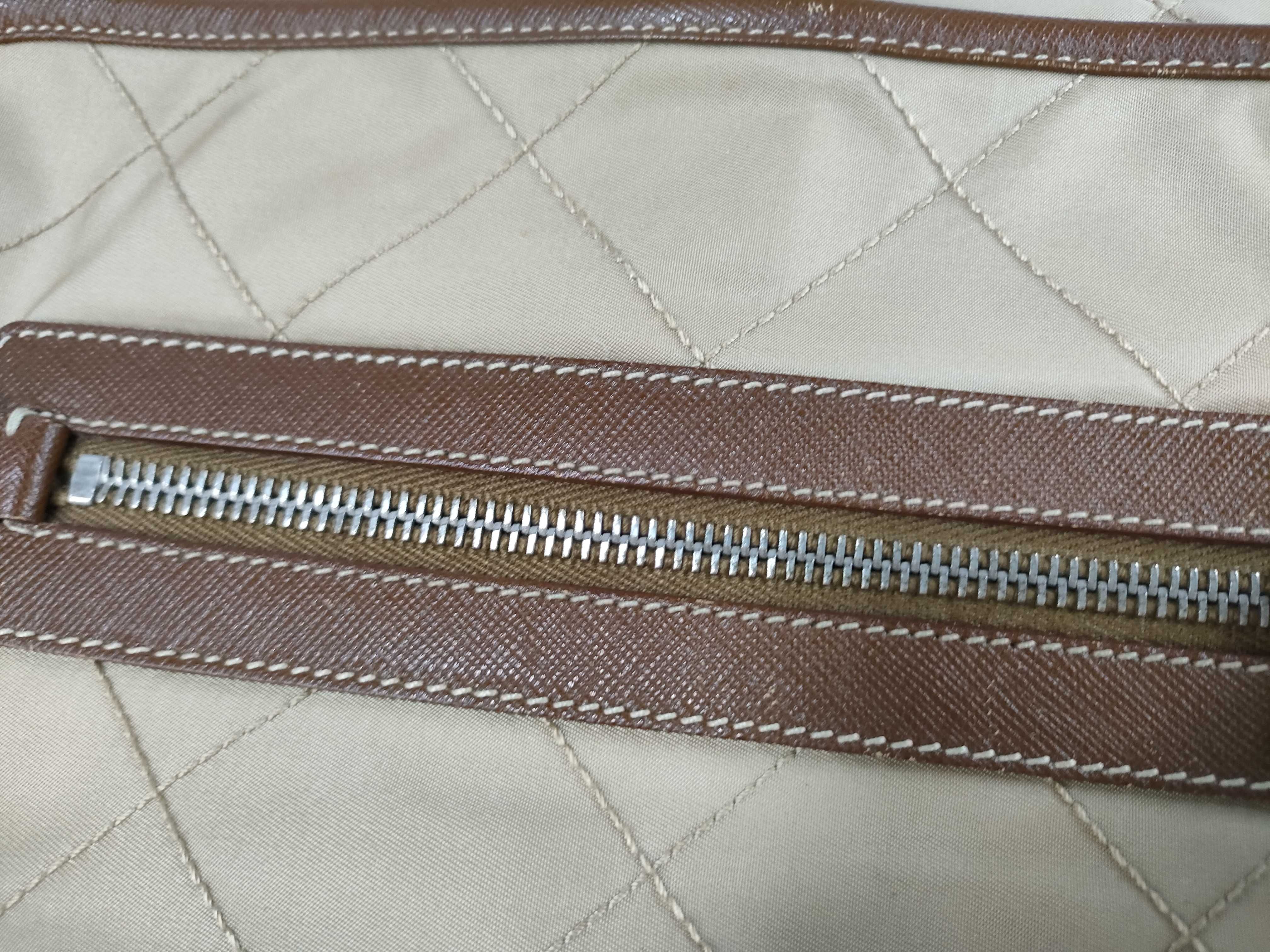 Nylon Quilted Shoulder Bag, Beige — view 6