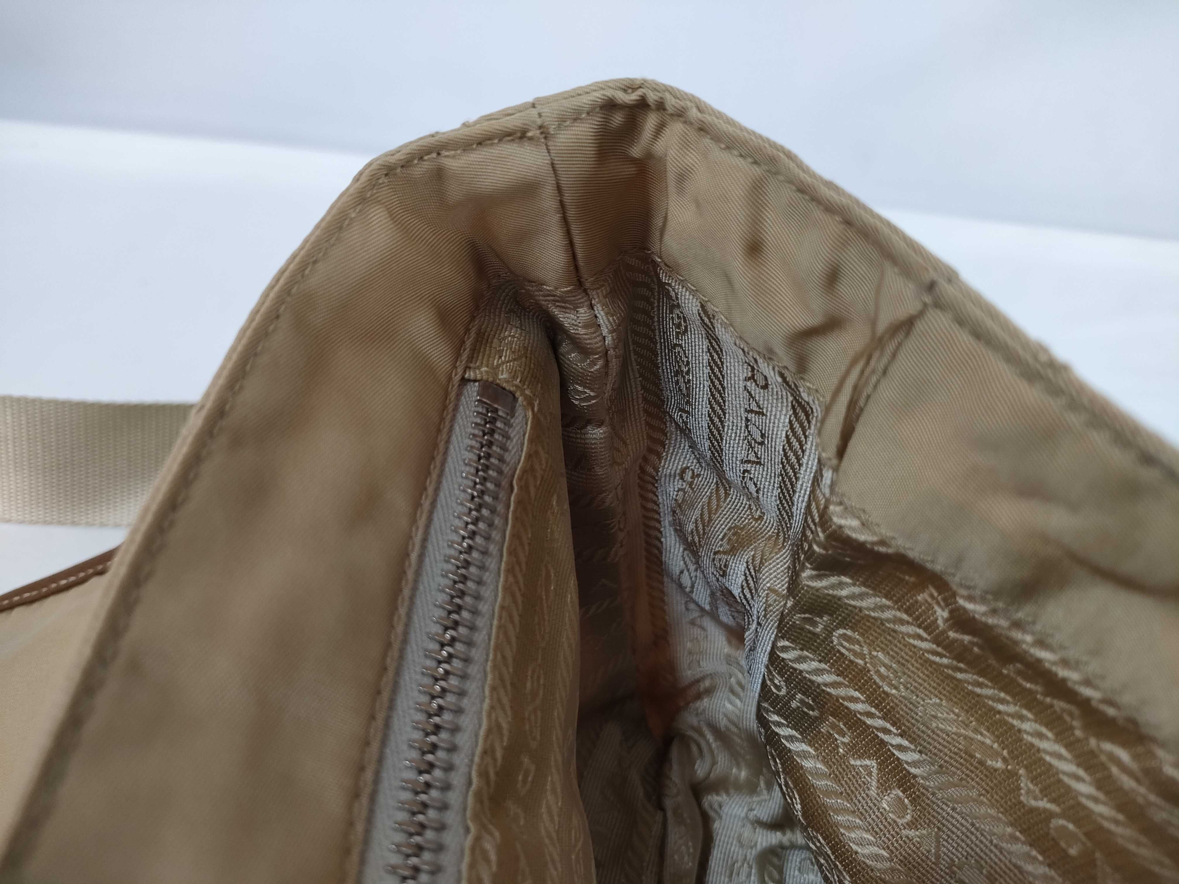 Nylon Quilted Shoulder Bag, Beige — view 9