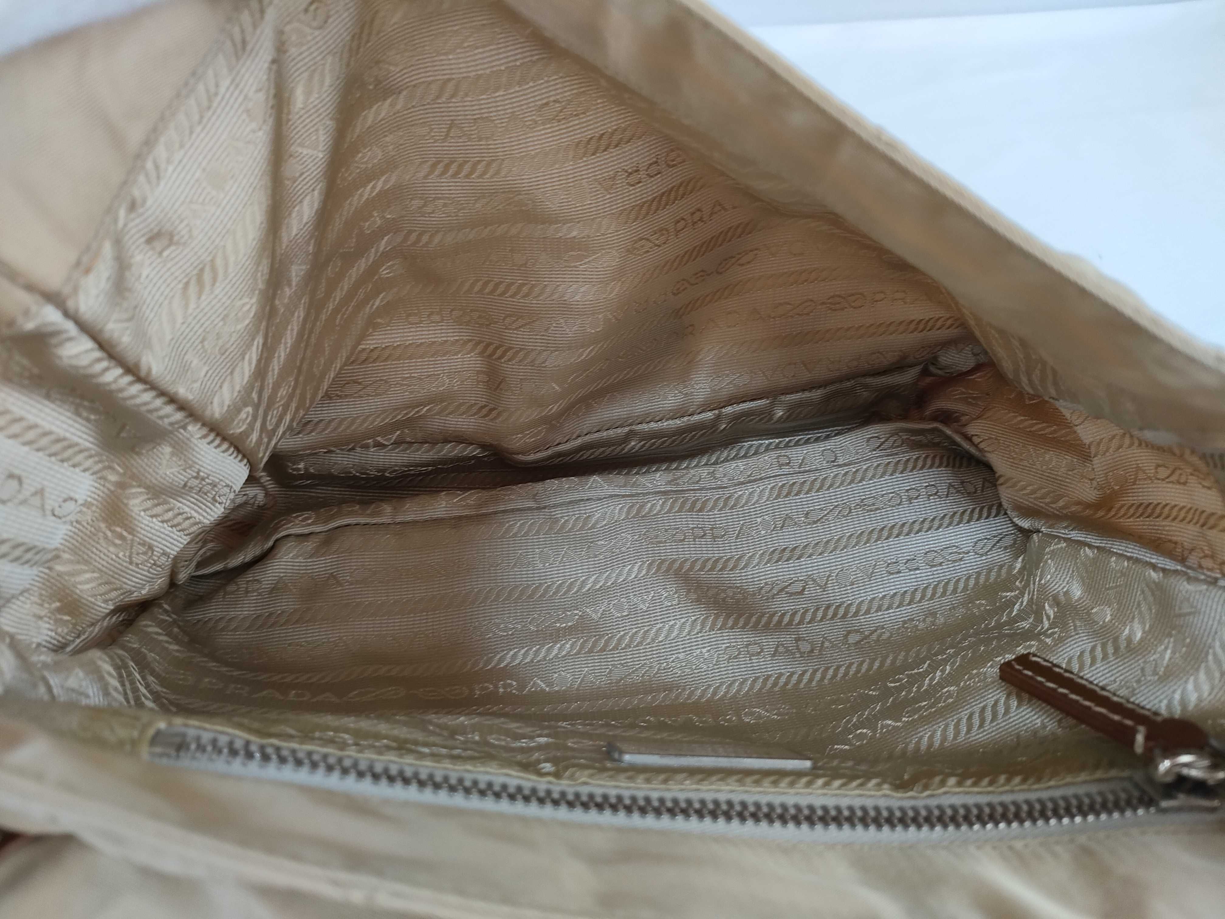 Nylon Quilted Shoulder Bag, Beige — view 10